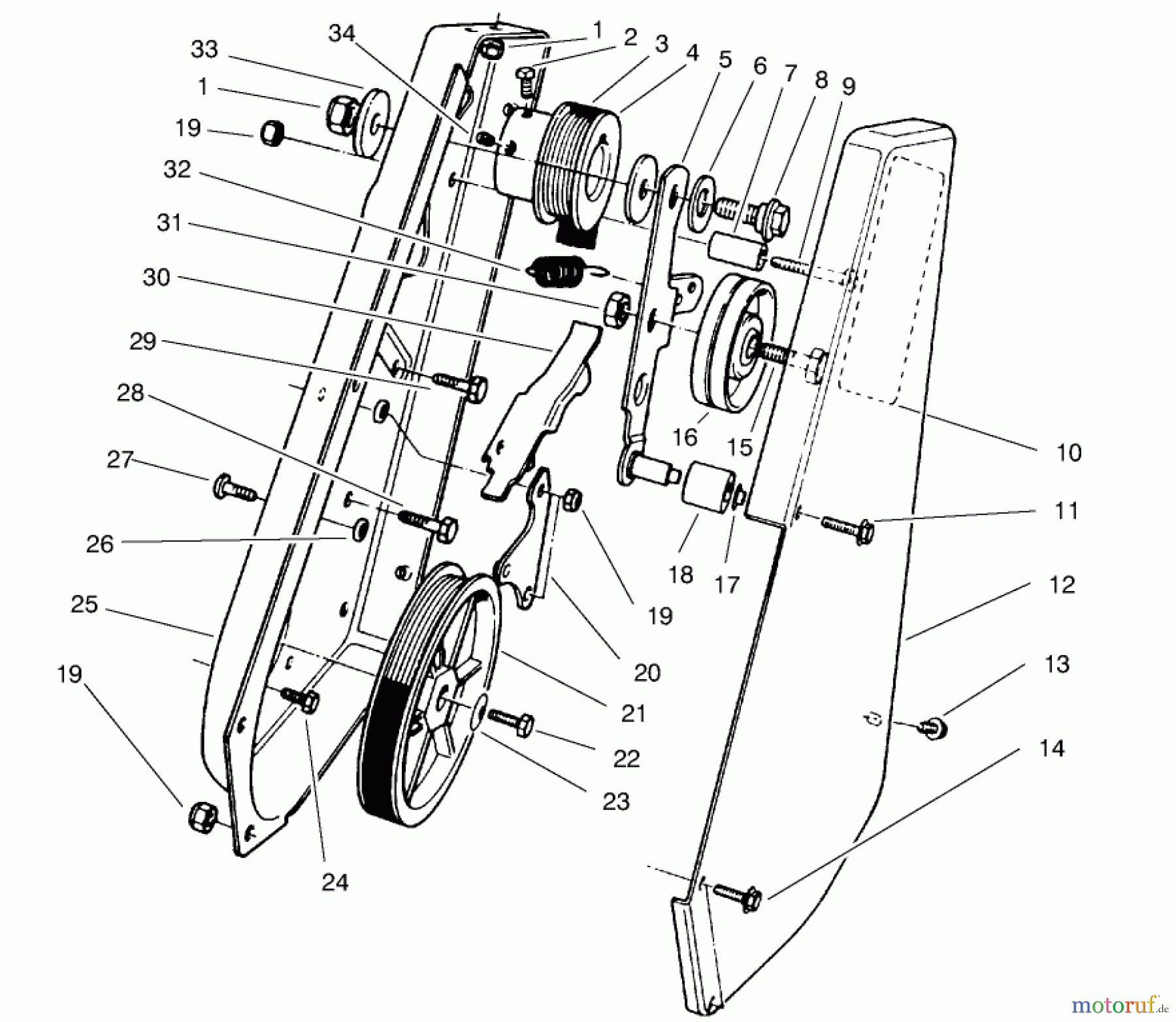 Toro Neu Snow Blowers/Snow Throwers Seite 1 38435 (3000) - Toro CCR 3000 Snowthrower, 1997 (7900001-7999999) DRIVE ASSEMBLY