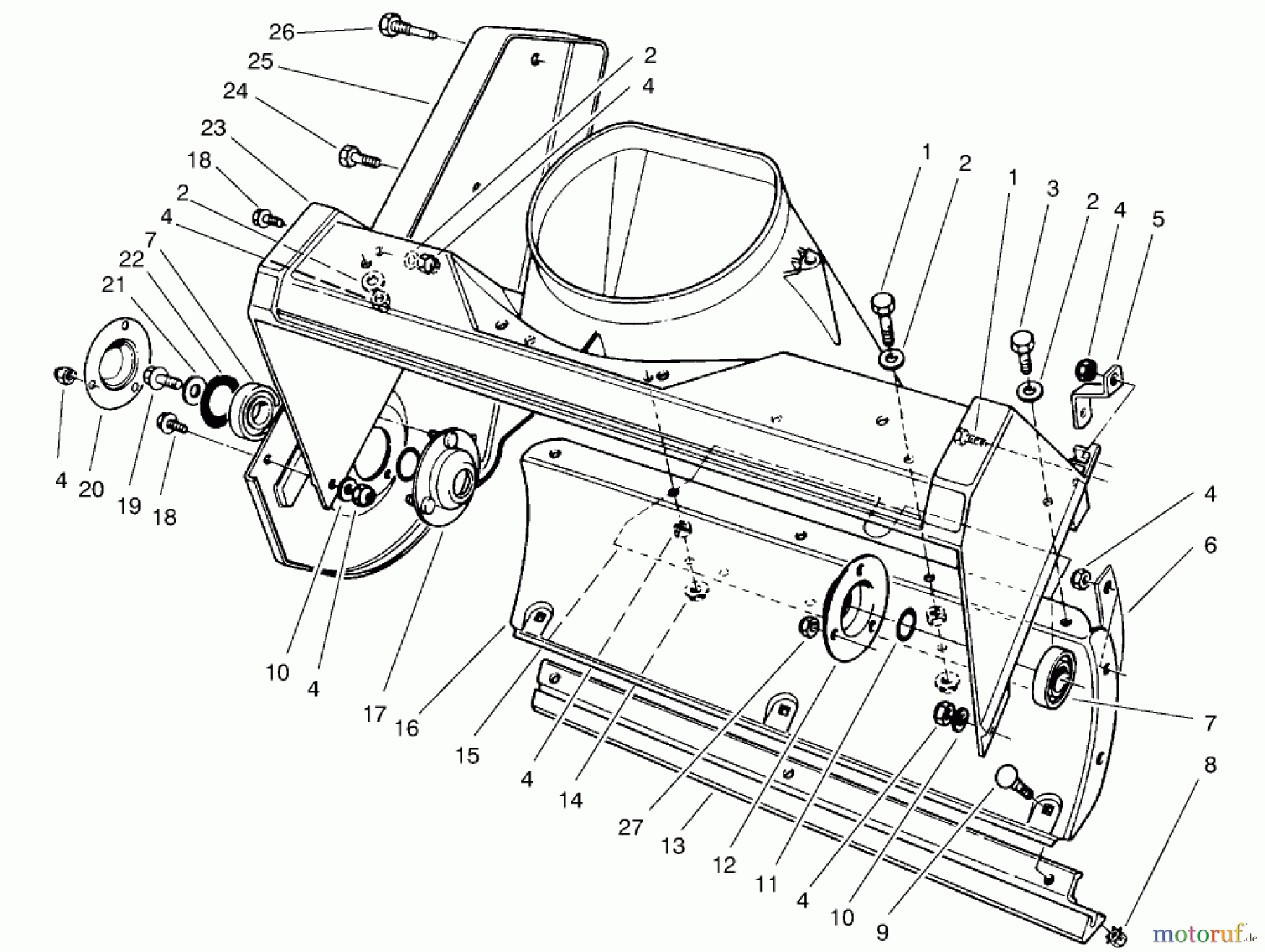 Toro Neu Snow Blowers/Snow Throwers Seite 1 38435 (3000) - Toro CCR 3000 Snowthrower, 1997 (7900001-7999999) HOUSING ASSEMBLY