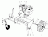 Toro 62933 - 5 hp Lawn Blower, 1984 (4000001-4999999) Ersatzteile ENGINE AND BASE ASSEMBLY