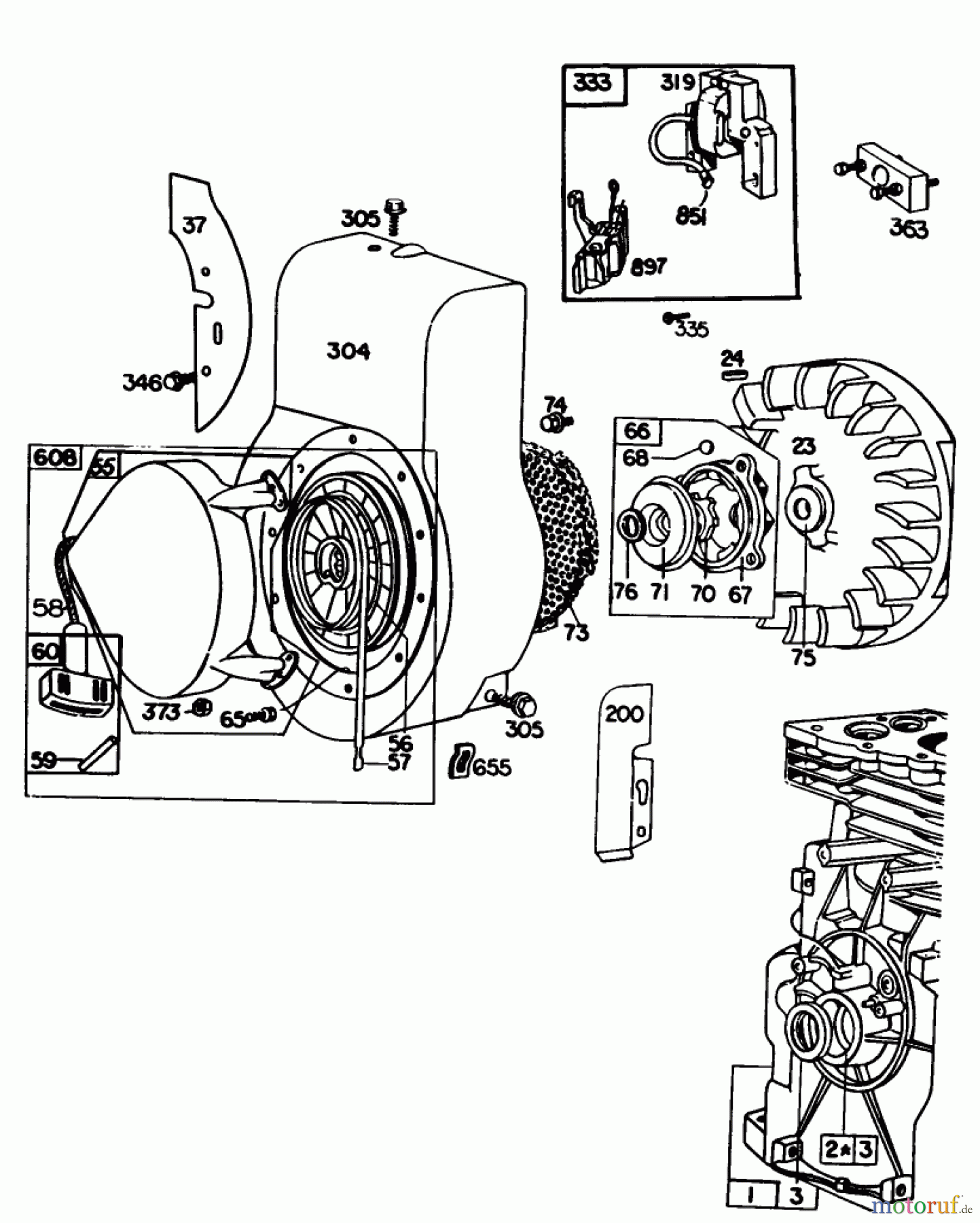 Toro Neu Blowers/Vacuums/Chippers/Shredders 62933 - Toro 5 hp Lawn Blower, 1984 (4000001-4999999) ENGINE BRIGGS & STRATTON MODEL NO. 130202-1640-01 #2
