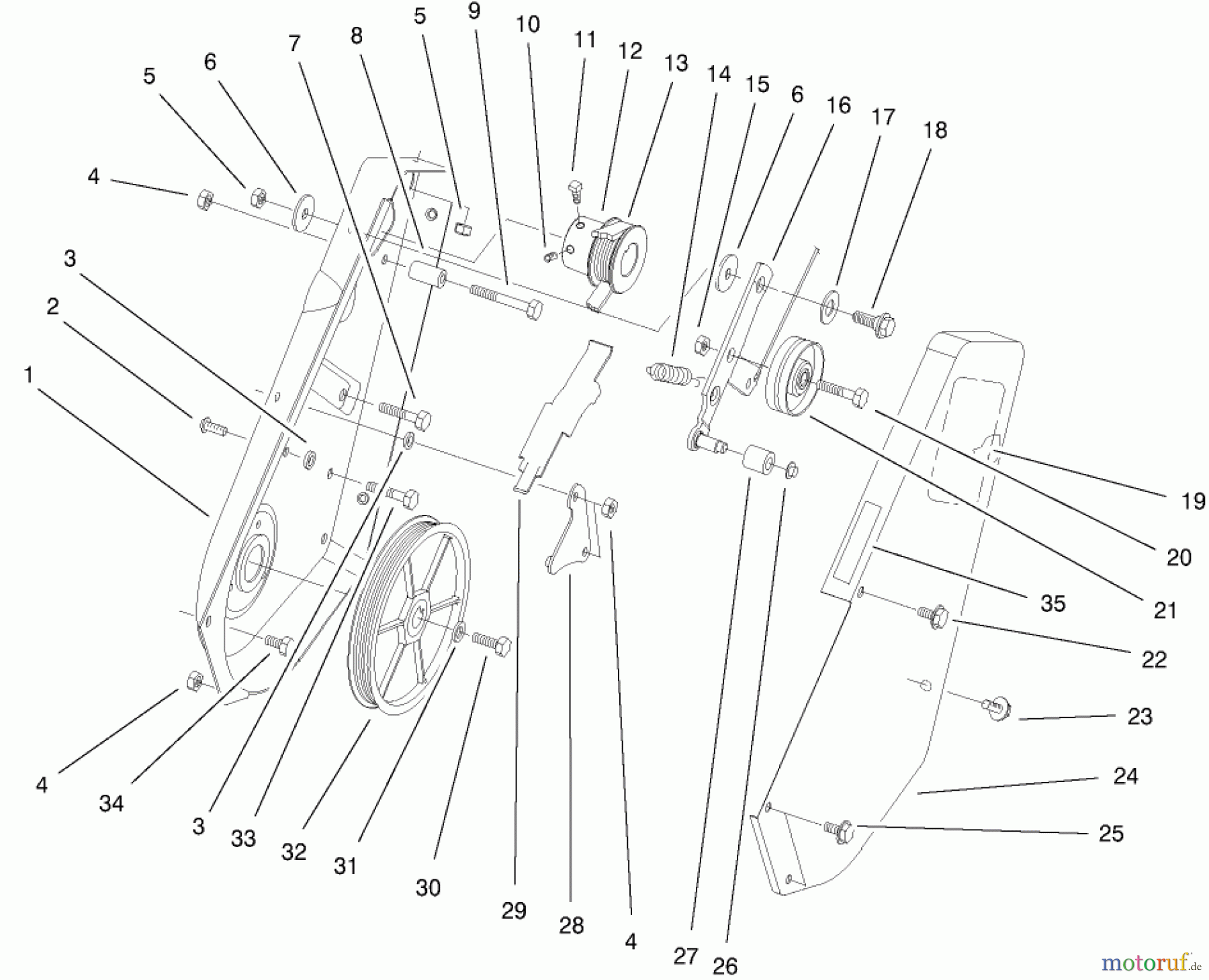  Toro Neu Snow Blowers/Snow Throwers Seite 1 38440 (3650) - Toro CCR 3650 Snowthrower, 2000 (200014064-200999999) IMPELLER DRIVE ASSEMBLY