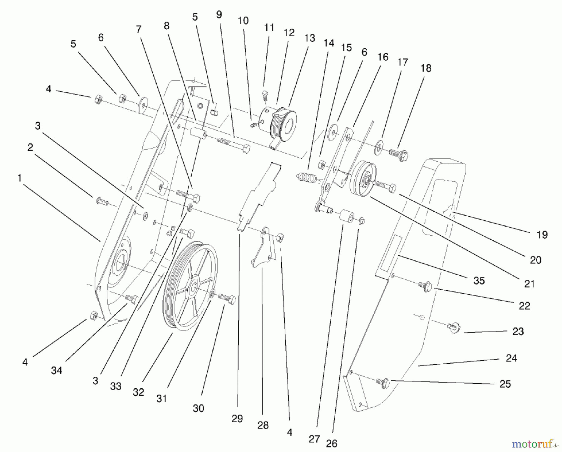 Toro Neu Snow Blowers/Snow Throwers Seite 1 38445 (3650) - Toro CCR 3650 Snowthrower, 2001 (210000001-210999999) IMPELLER DRIVE ASSEMBLY