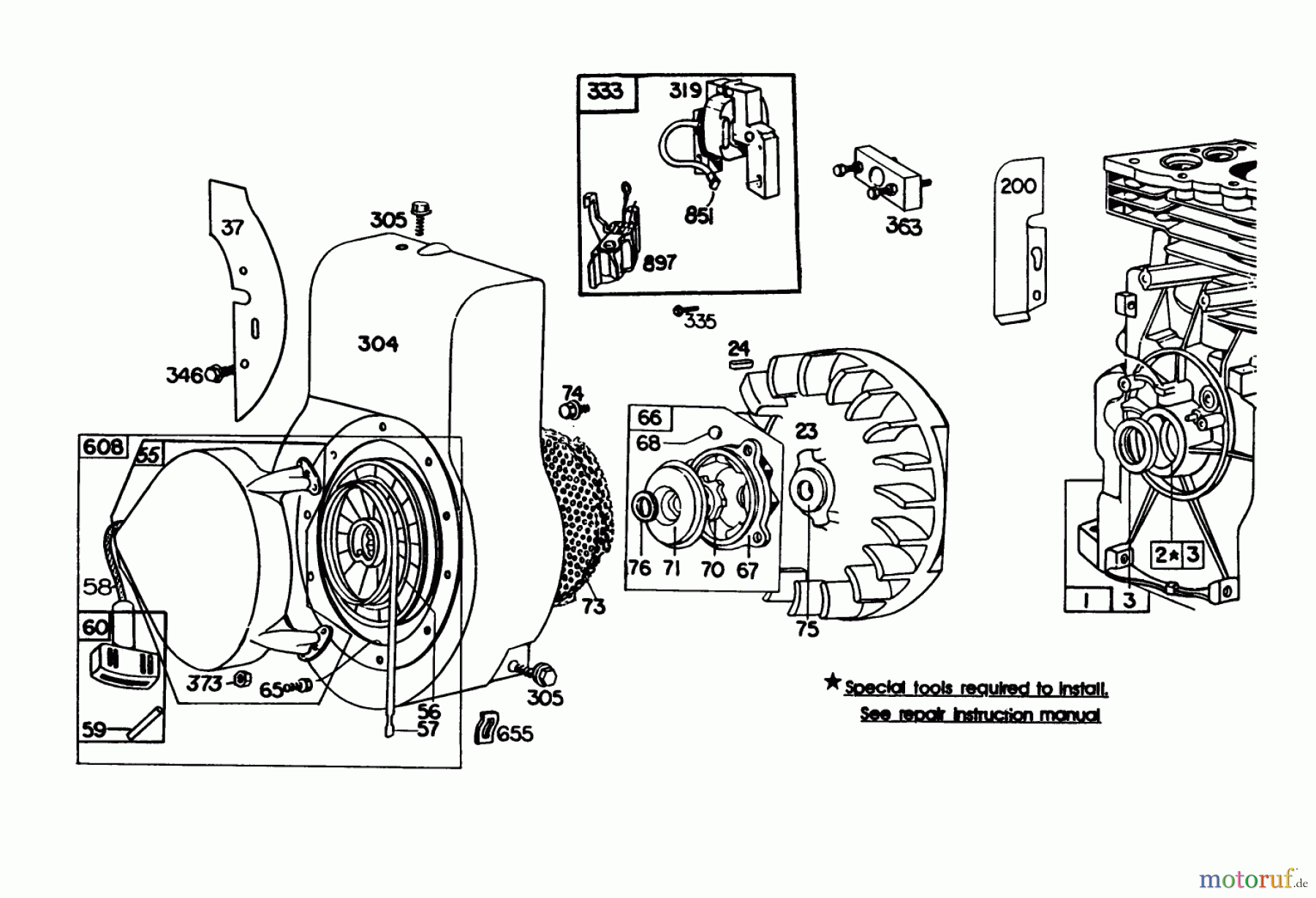 Toro Neu Blowers/Vacuums/Chippers/Shredders 62933 - Toro 5 hp Lawn Blower, 1985 (5000001-5999999) ENGINE BRIGGS & STRATTON MODEL NO. 130202-1610-01