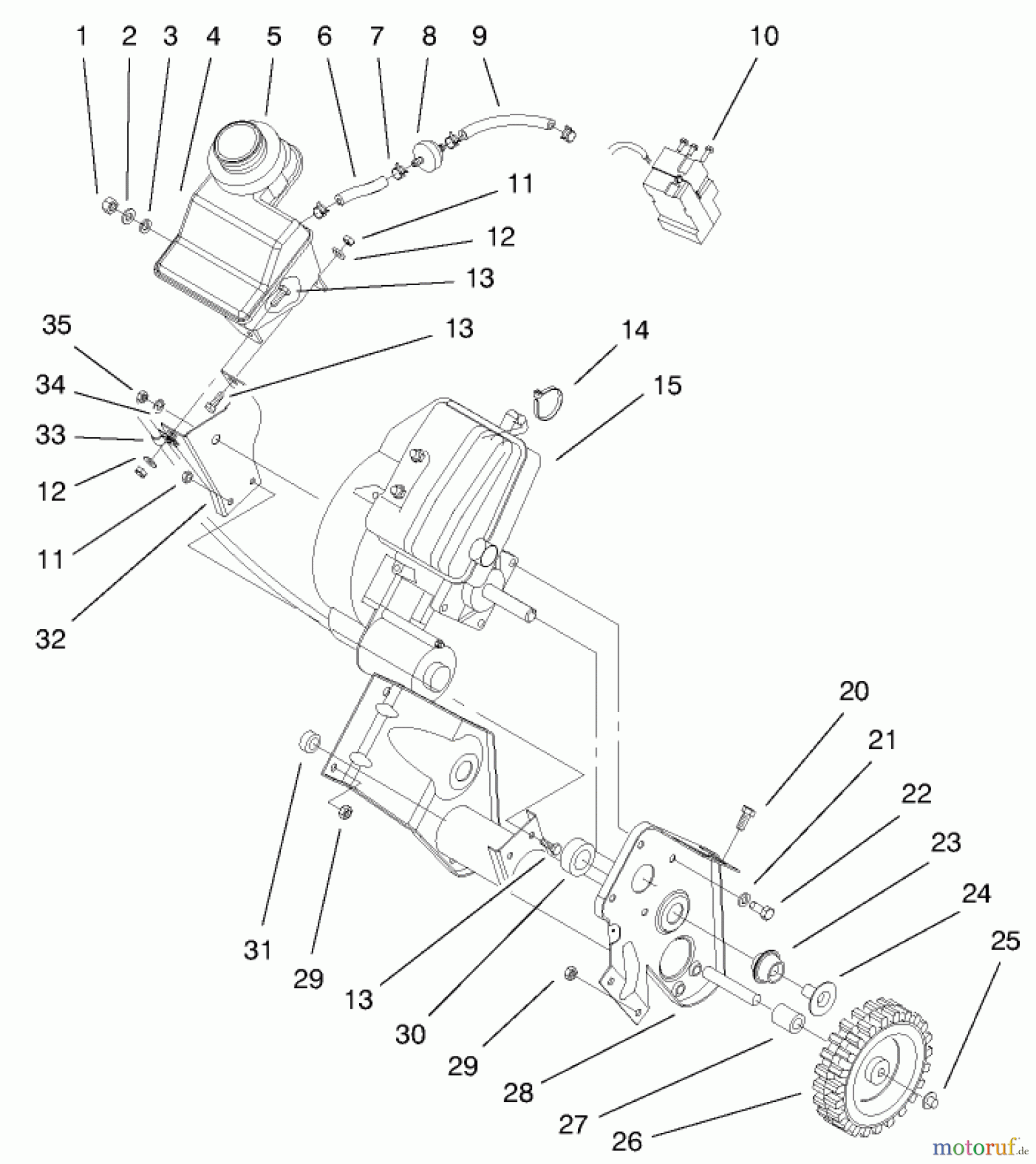 Toro Neu Snow Blowers/Snow Throwers Seite 1 38441 (3650) - Toro CCR 3650 Snowthrower, 2000 (200000001-200999999) ENGINE AND FRAME ASSEMBLY