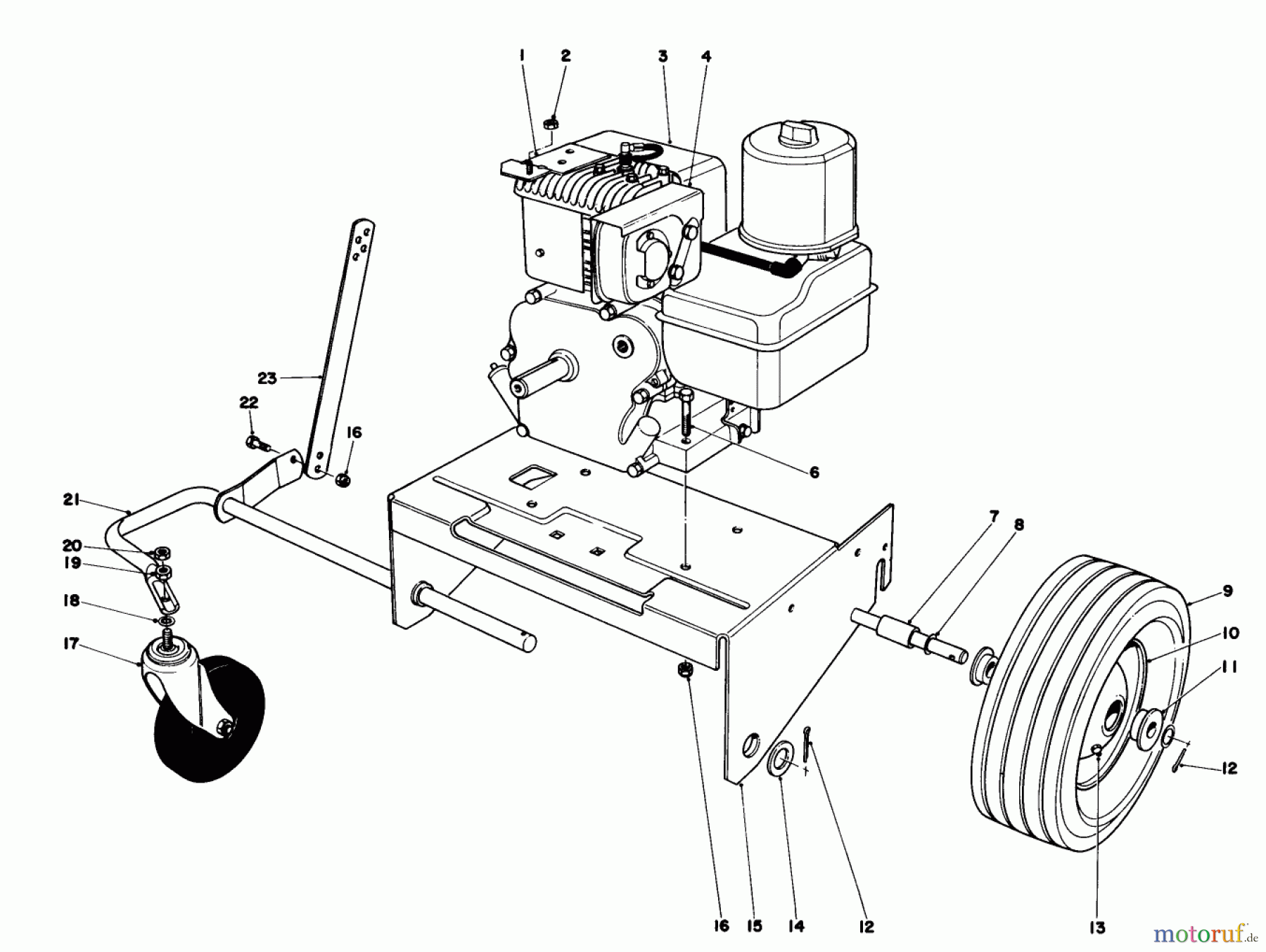 Toro Neu Blowers/Vacuums/Chippers/Shredders 62933 - Toro 5 hp Lawn Blower, 1988 (8000001-8999999) ENGINE AND BASE ASSEMBLY