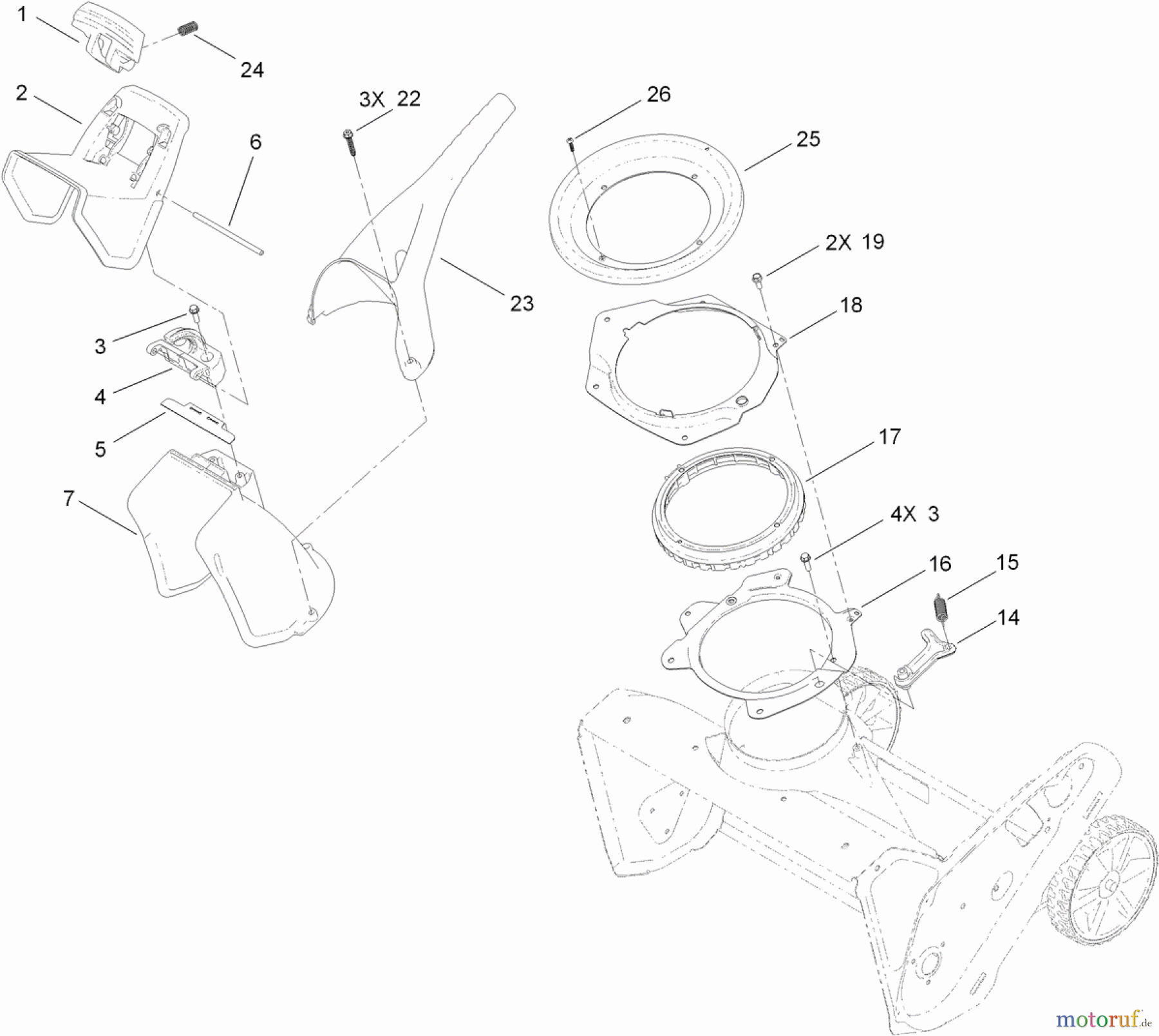 Toro Neu Snow Blowers/Snow Throwers Seite 1 38454 (621 ZE) - Toro Power Clear 621 ZE Snowthrower, 2013 (SN 313000001-313001999) CHUTE CONTROL ASSEMBLY
