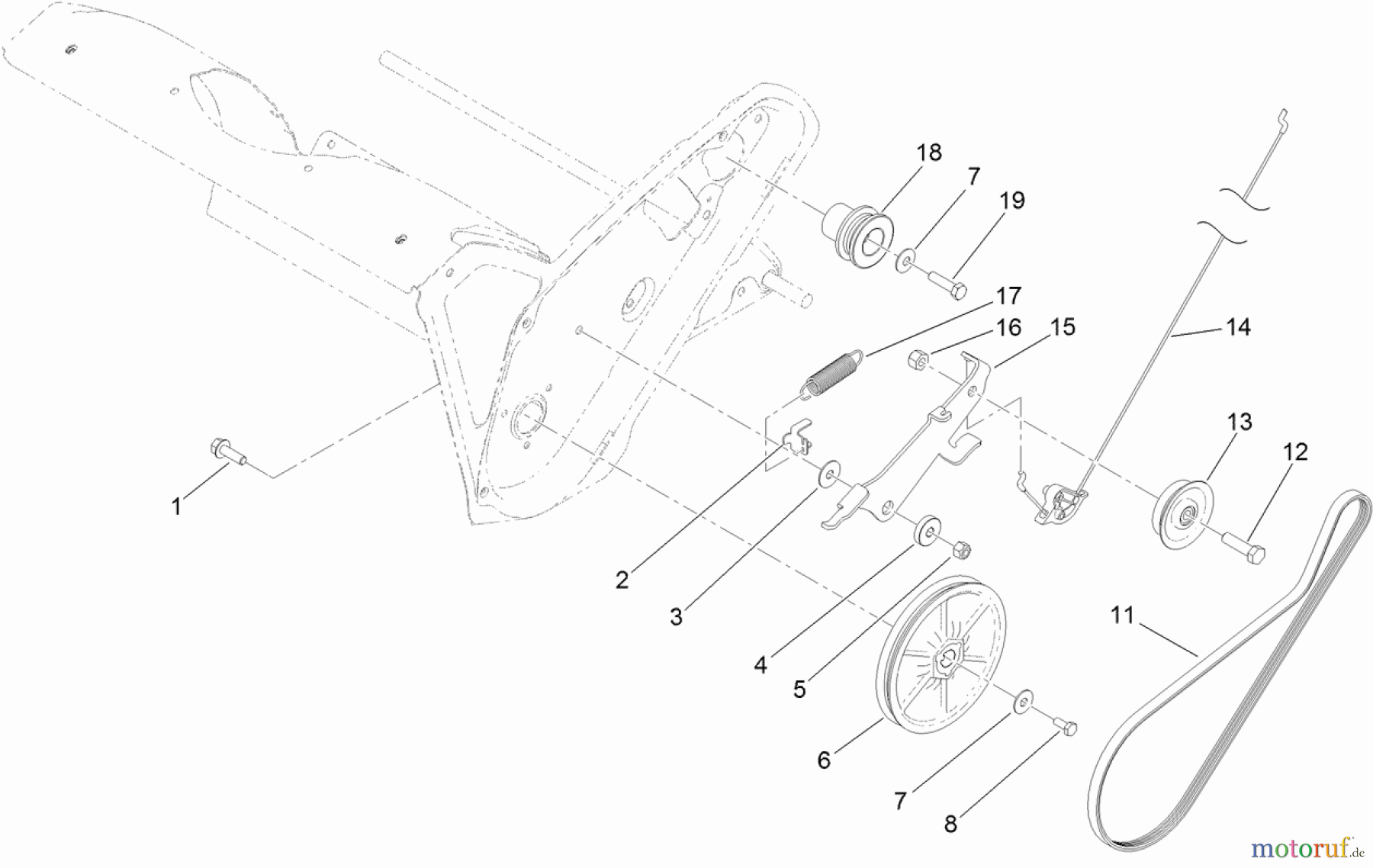 Toro Neu Snow Blowers/Snow Throwers Seite 1 38458 (621 QZR) - Toro Power Clear 621 QZR Snowthrower, 2013 (SN 313000001-313999999) ROTOR DRIVE ASSEMBLY