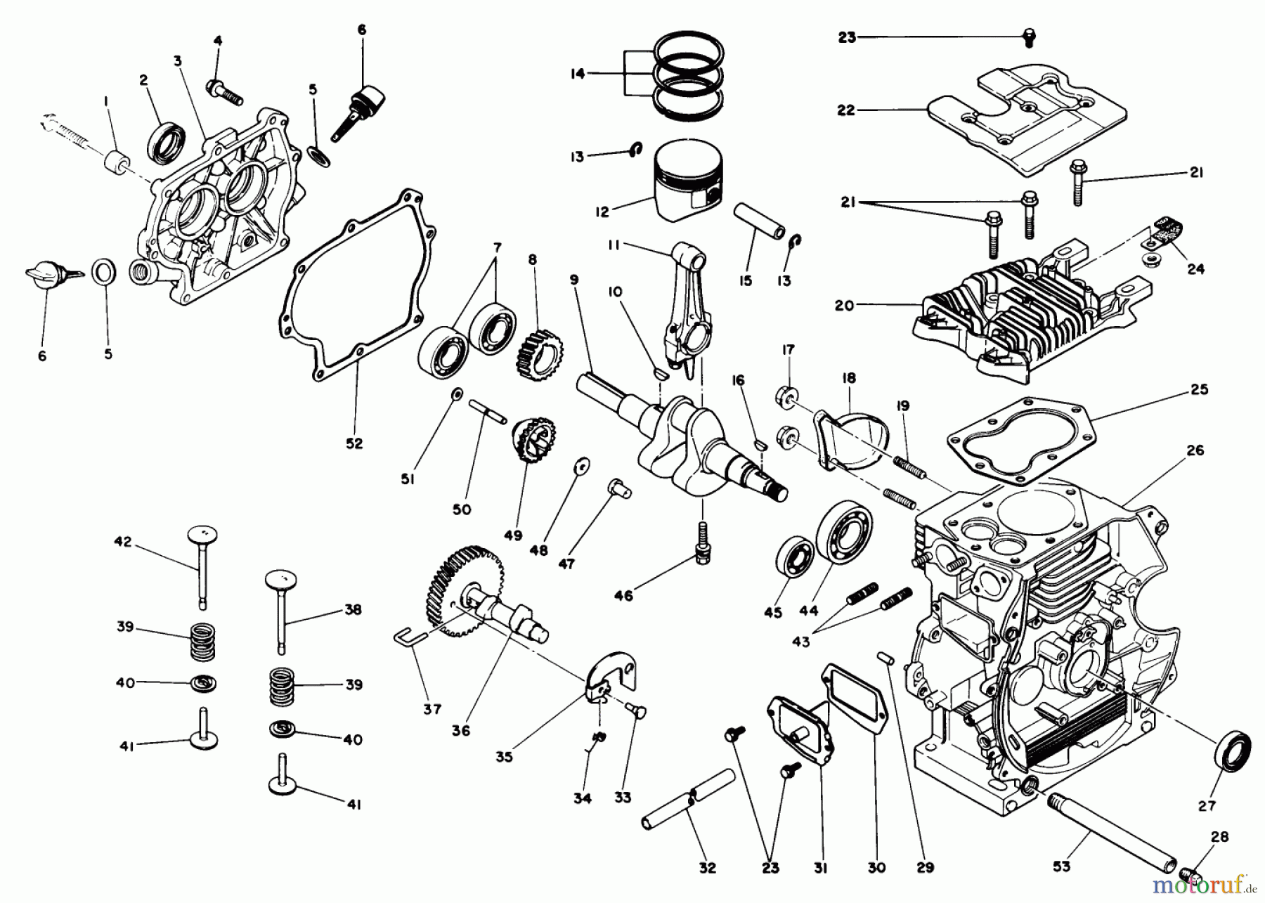 Toro Neu Snow Blowers/Snow Throwers Seite 1 38505 (624) - Toro 624 Power Shift Snowthrower, 1990 (0000001-0999999) ENGINE NO. 68-8280 CRANKCASE ASSEMBLY