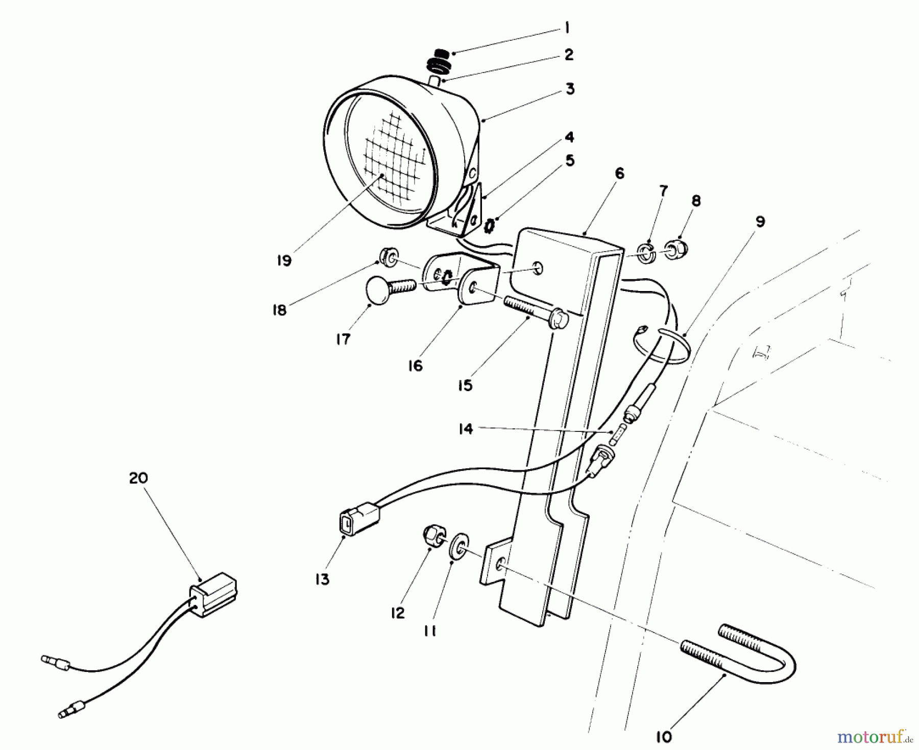 Toro Neu Snow Blowers/Snow Throwers Seite 1 38505 (624) - Toro 624 Power Shift Snowthrower, 1990 (0000001-0999999) LIGHT KIT NO. 66-7950 (OPTIONAL)