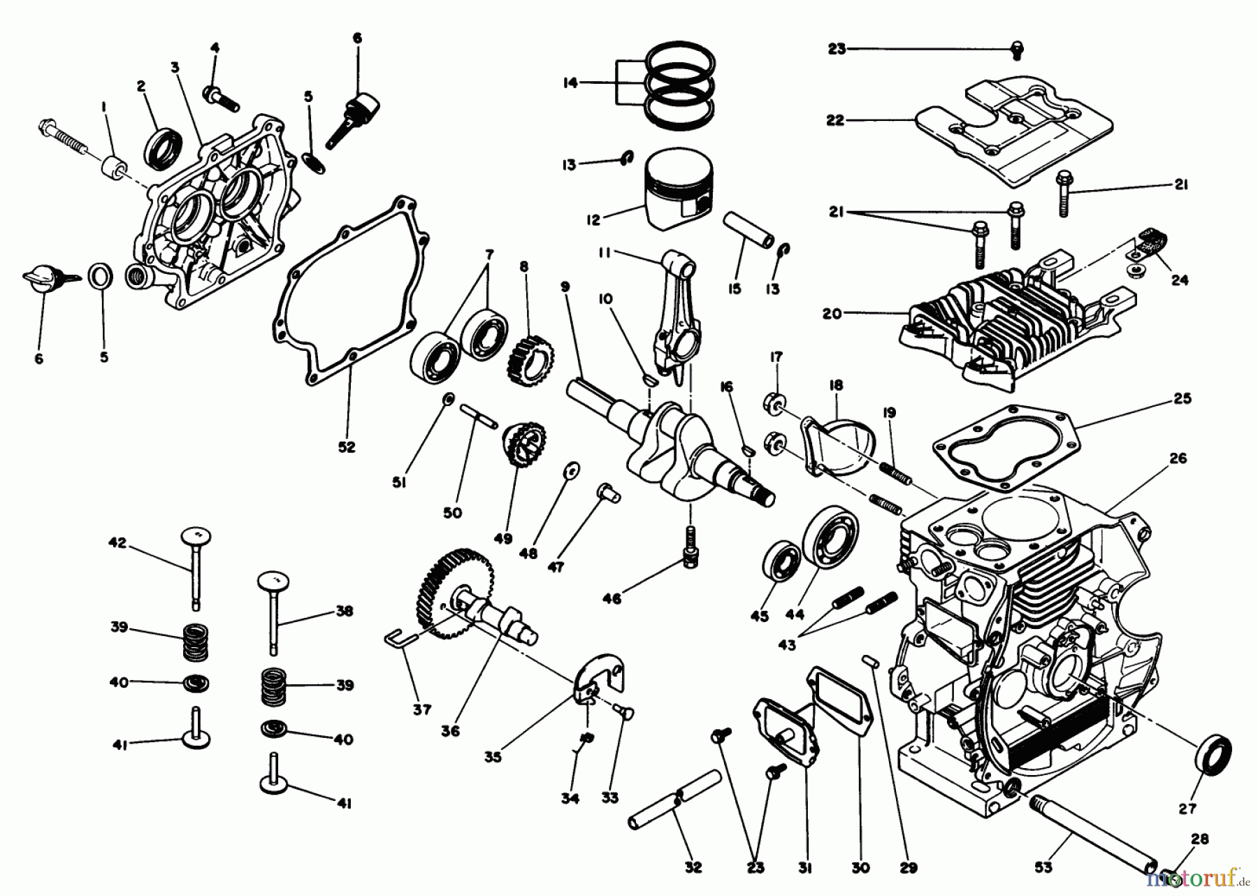 Toro Neu Snow Blowers/Snow Throwers Seite 1 38505 (624) - Toro 624 Power Shift Snowthrower, 1991 (1000001-1999999) ENGINE NO. 68-8280 CRANKCASE ASSEMBLY