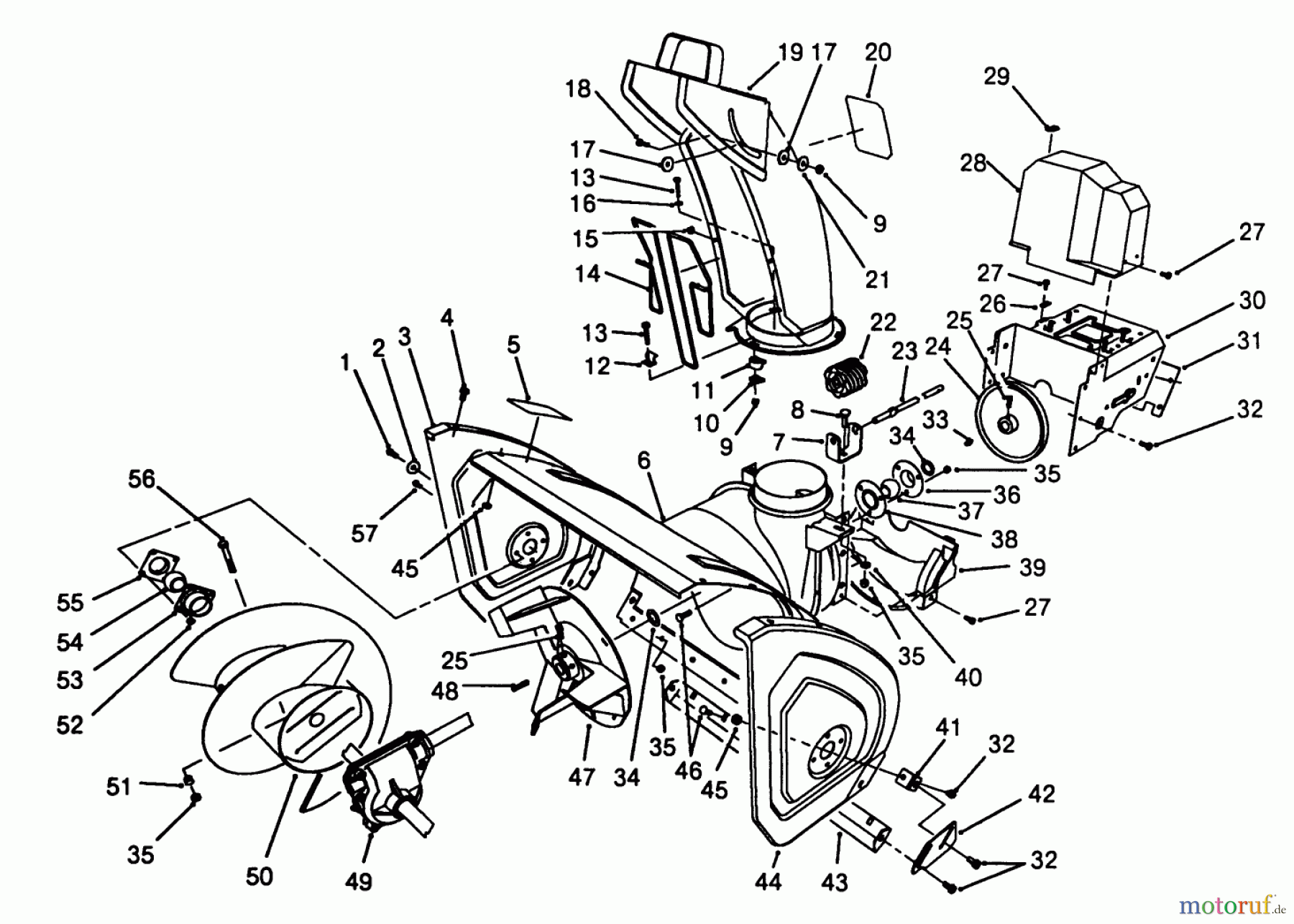 Toro Neu Snow Blowers/Snow Throwers Seite 1 38510 (624) - Toro 624 Power Shift Snowthrower, 1988 (8000001-8999999) HOUSING & CHUTE ASSEMBLY