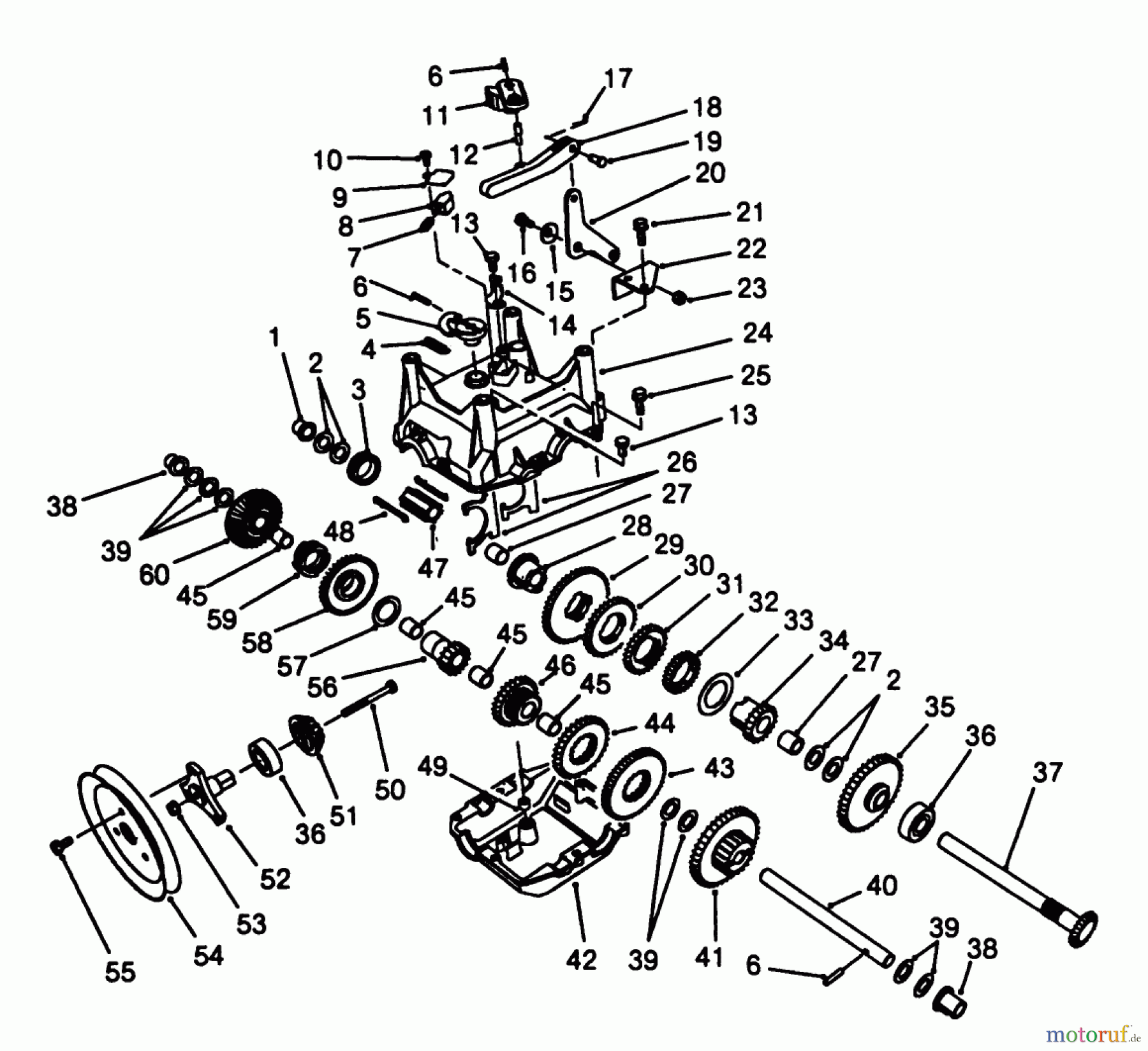 Toro Neu Snow Blowers/Snow Throwers Seite 1 38513 (624) - Toro 624 Power Shift Snowthrower, 1988 (8000001-8999999) TRANSMISSION ASSEMBLY NO. 62-0190