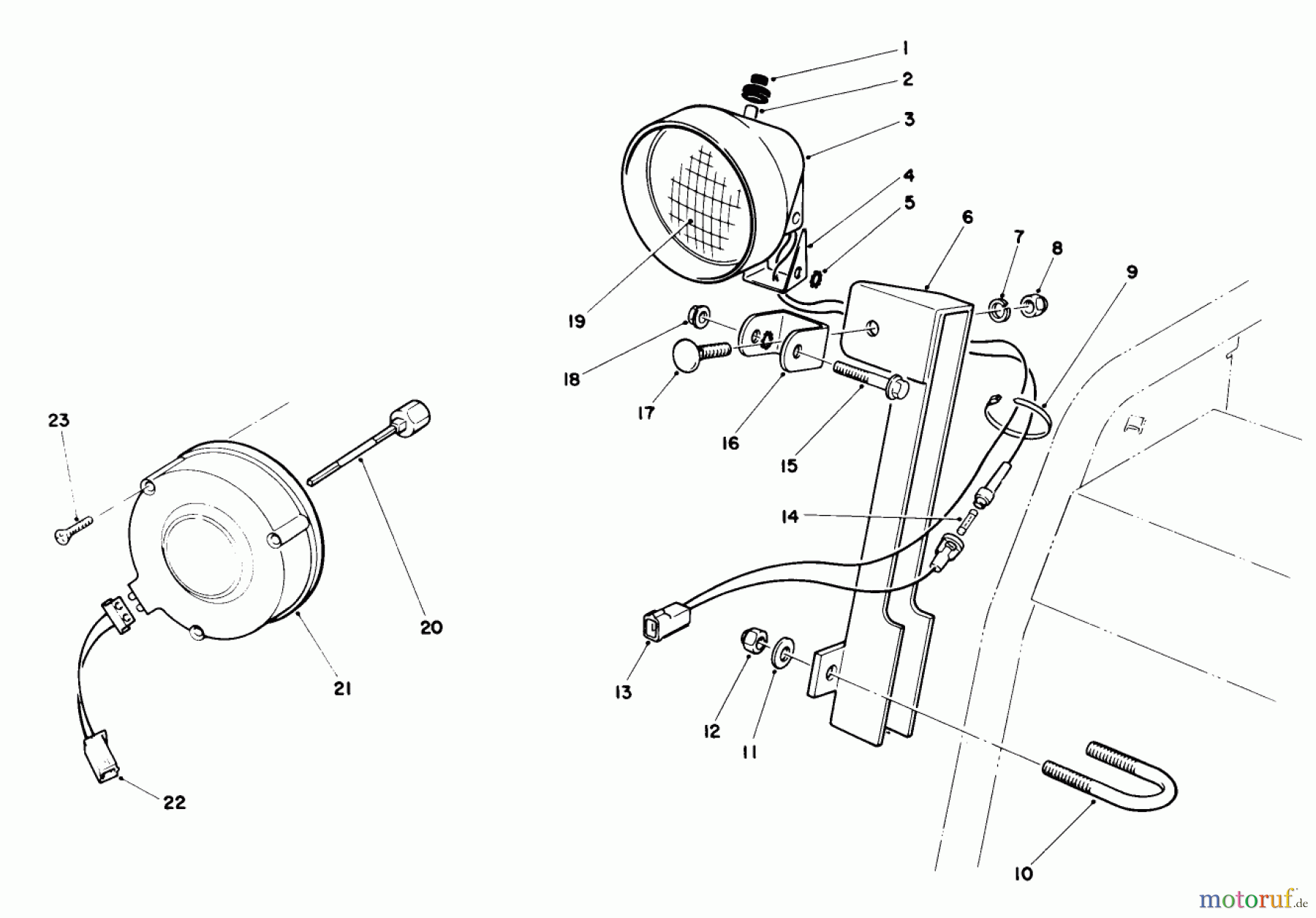 Toro Neu Snow Blowers/Snow Throwers Seite 1 38510 (624) - Toro 624 Power Shift Snowthrower, 1989 (9000001-9999999) LIGHT KIT NO. 66-7930 (OPTIONAL)
