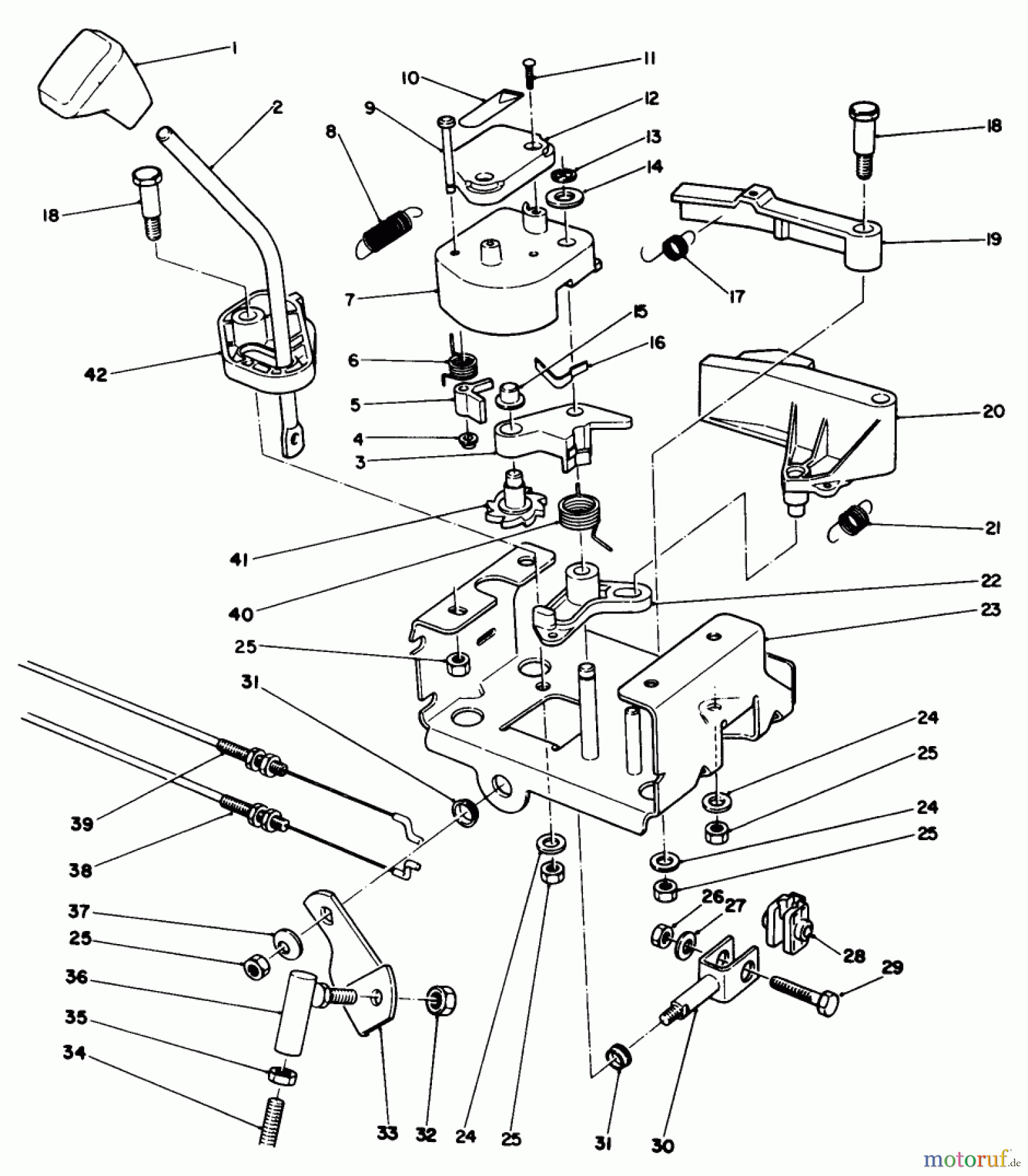 Toro Neu Snow Blowers/Snow Throwers Seite 1 38513 (624) - Toro 624 Power Shift Snowthrower, 1989 (9000001-9999999) TRACTION LINKAGE ASSEMBLY