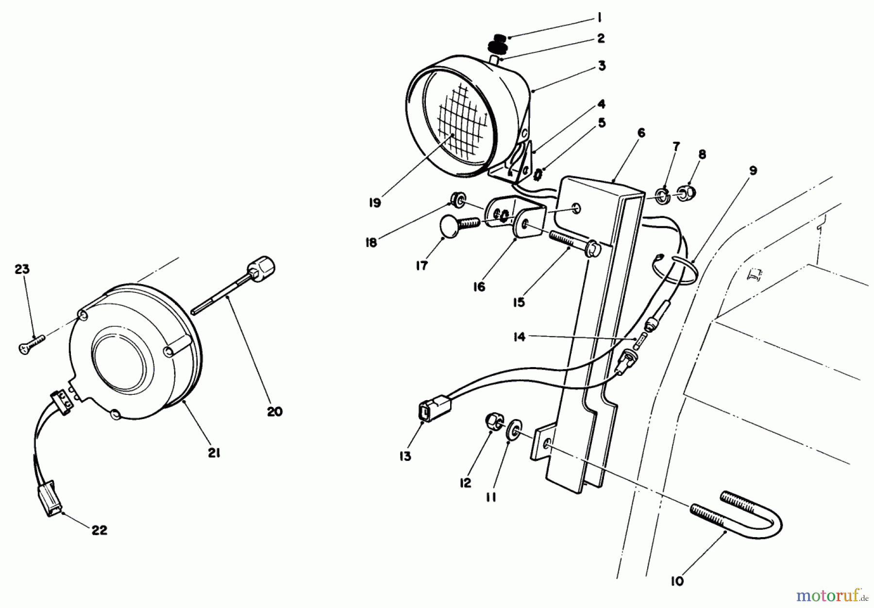 Toro Neu Snow Blowers/Snow Throwers Seite 1 38510 (624) - Toro 624 Power Shift Snowthrower, 1992 (2000001-2999999) LIGHT KIT NO. 66-7930 (OPTIONAL)