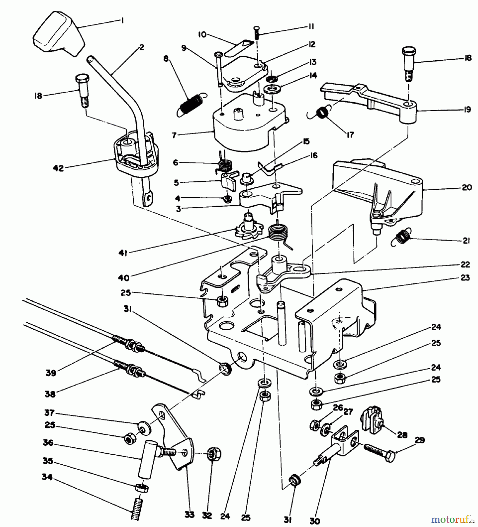 Toro Neu Snow Blowers/Snow Throwers Seite 1 38510 (624) - Toro 624 Power Shift Snowthrower, 1990 (0000001-0999999) TRACTION LINKAGE ASSEMBLY