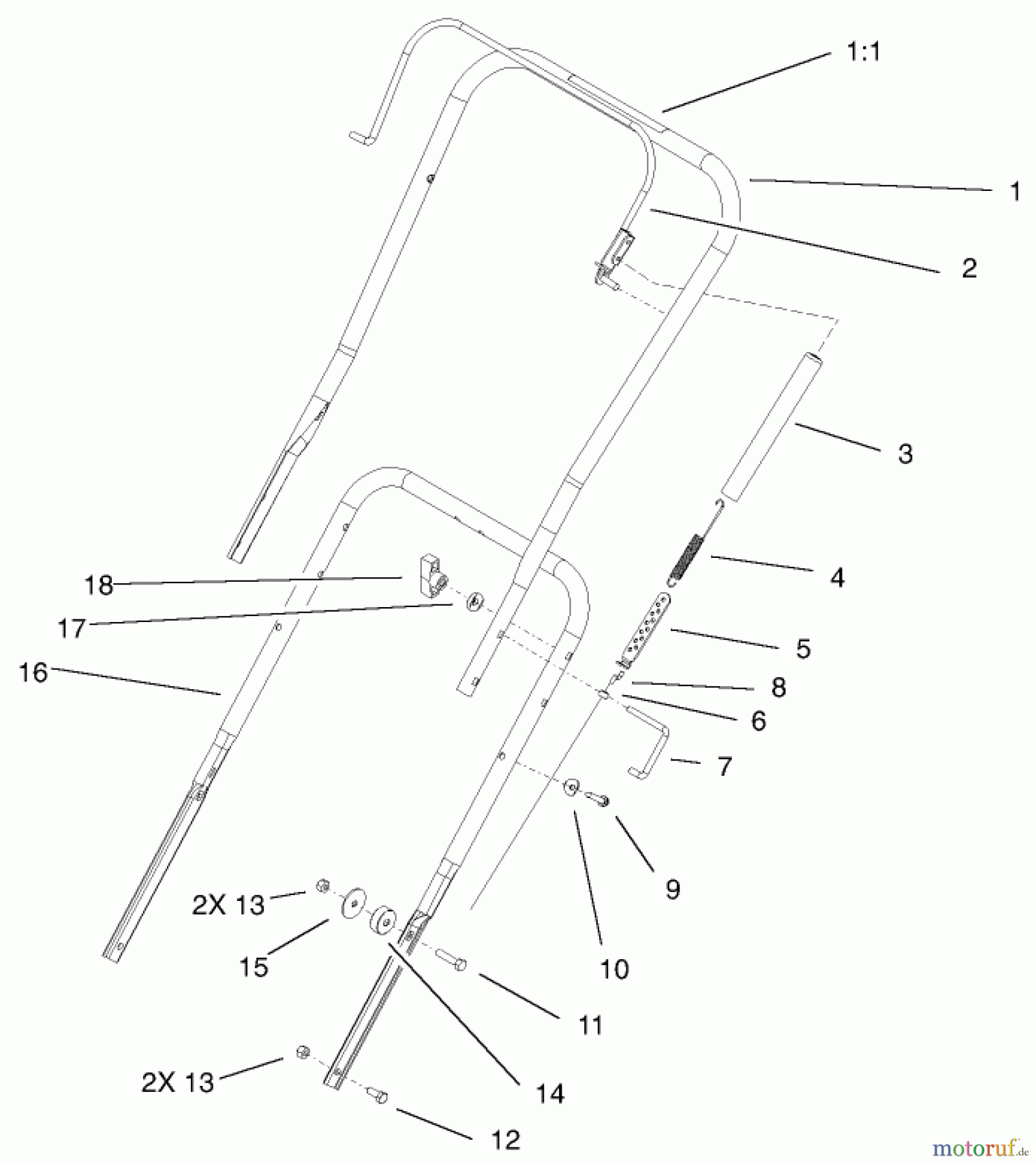  Toro Neu Snow Blowers/Snow Throwers Seite 1 38516 (2450) - Toro CCR 2450 GTS Snowthrower, 2002 (220000001-220999999) HANDLE ASSEMBLY