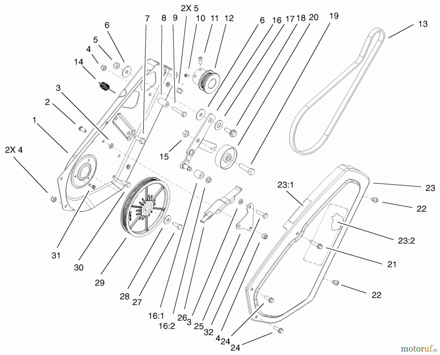 Toro Neu Snow Blowers/Snow Throwers Seite 1 38535 (2450) - Toro CCR 2450 GTS Snowthrower, 2002 (220000001-220999999) IMPELLER DRIVE ASSEMBLY