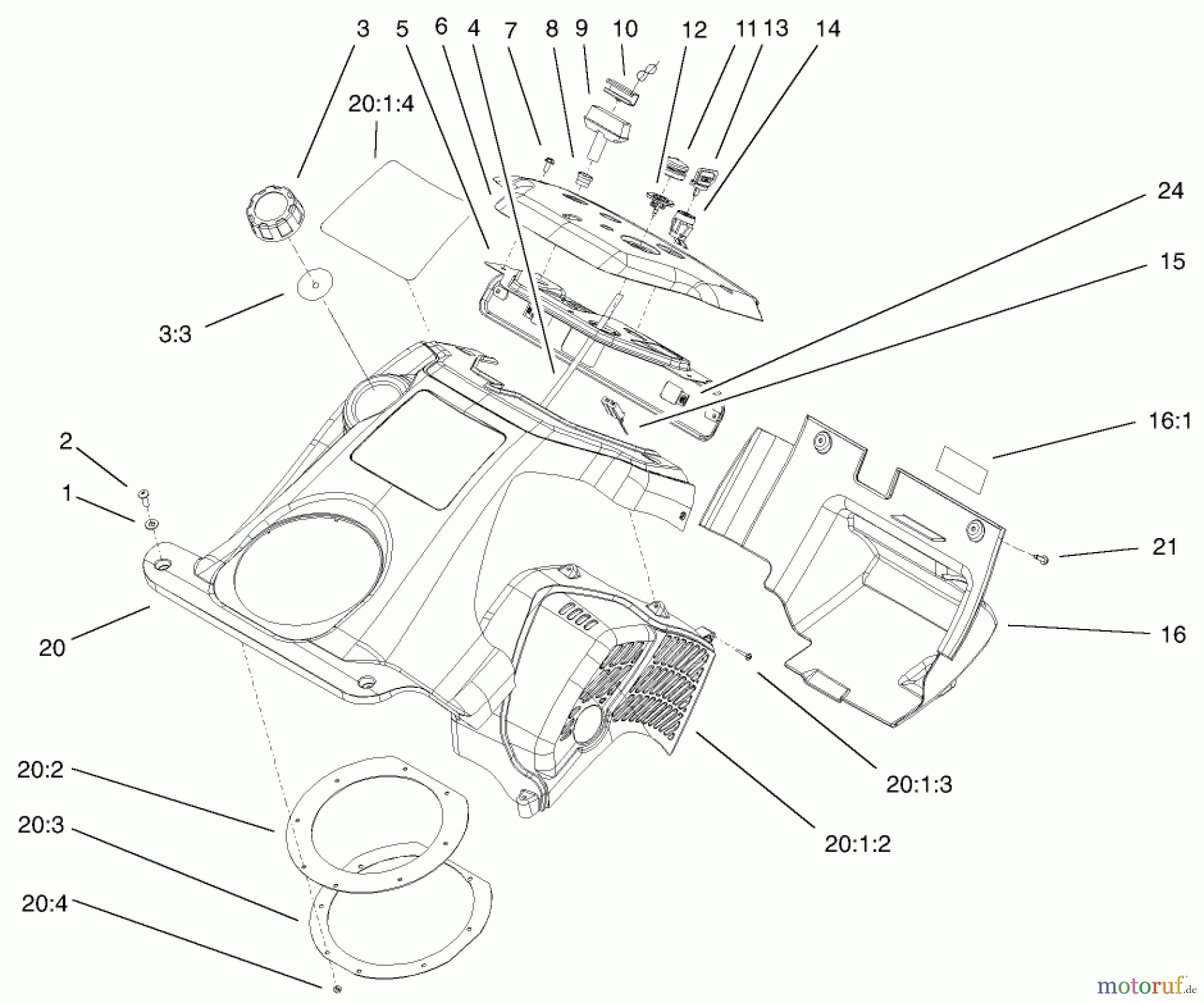 Toro Neu Snow Blowers/Snow Throwers Seite 1 38536 (2450) - Toro CCR 2450 GTS Snowthrower, 2002 (220000001-220999999) UPPER SHROUD AND CONTROL PANEL ASSEMBLY