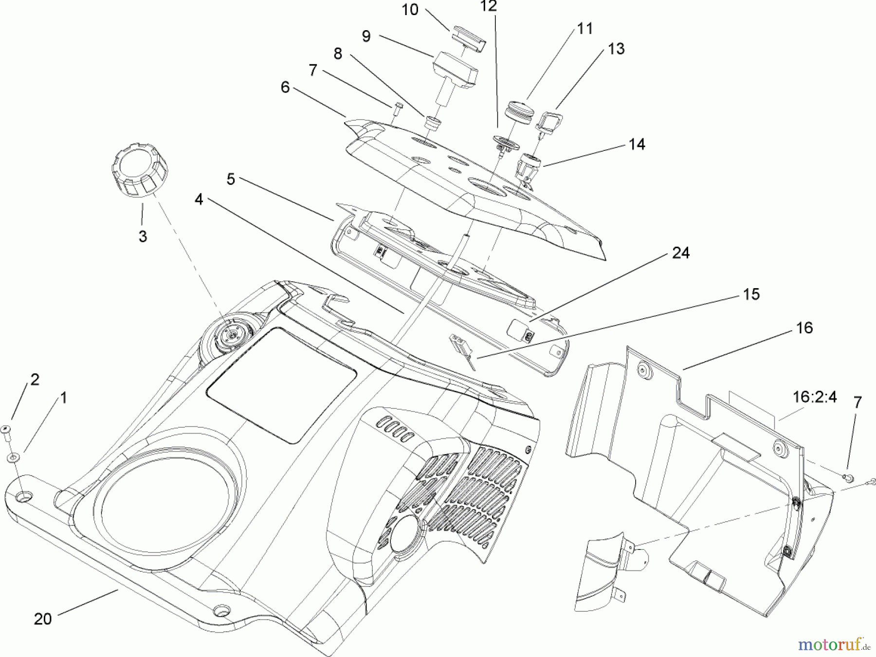 Toro Neu Snow Blowers/Snow Throwers Seite 1 38515 (2450) - Toro CCR 2450 GTS Snowthrower, 2005 (250000001-250999999) UPPER SHROUD AND CONTROL PANEL ASSEMBLY