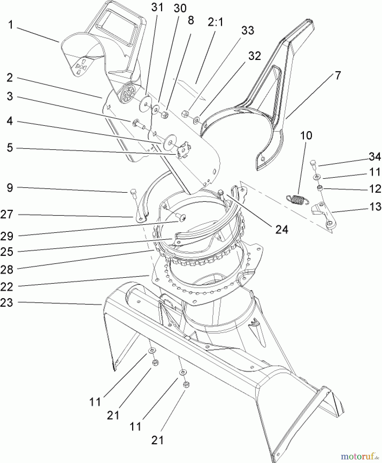 Toro Neu Snow Blowers/Snow Throwers Seite 1 38515 (2450) - Toro CCR 2450 GTS Snowthrower, 2006 (260000001-260999999) CHUTE ASSEMBLY