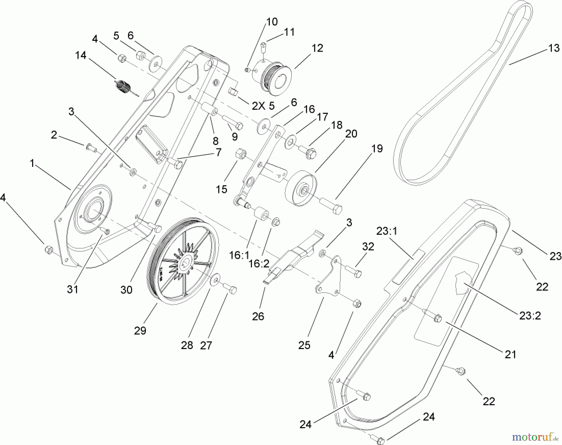 Toro Neu Snow Blowers/Snow Throwers Seite 1 38515 (2450) - Toro CCR 2450 GTS Snowthrower, 2006 (260000001-260999999) IMPELLER DRIVE ASSEMBLY