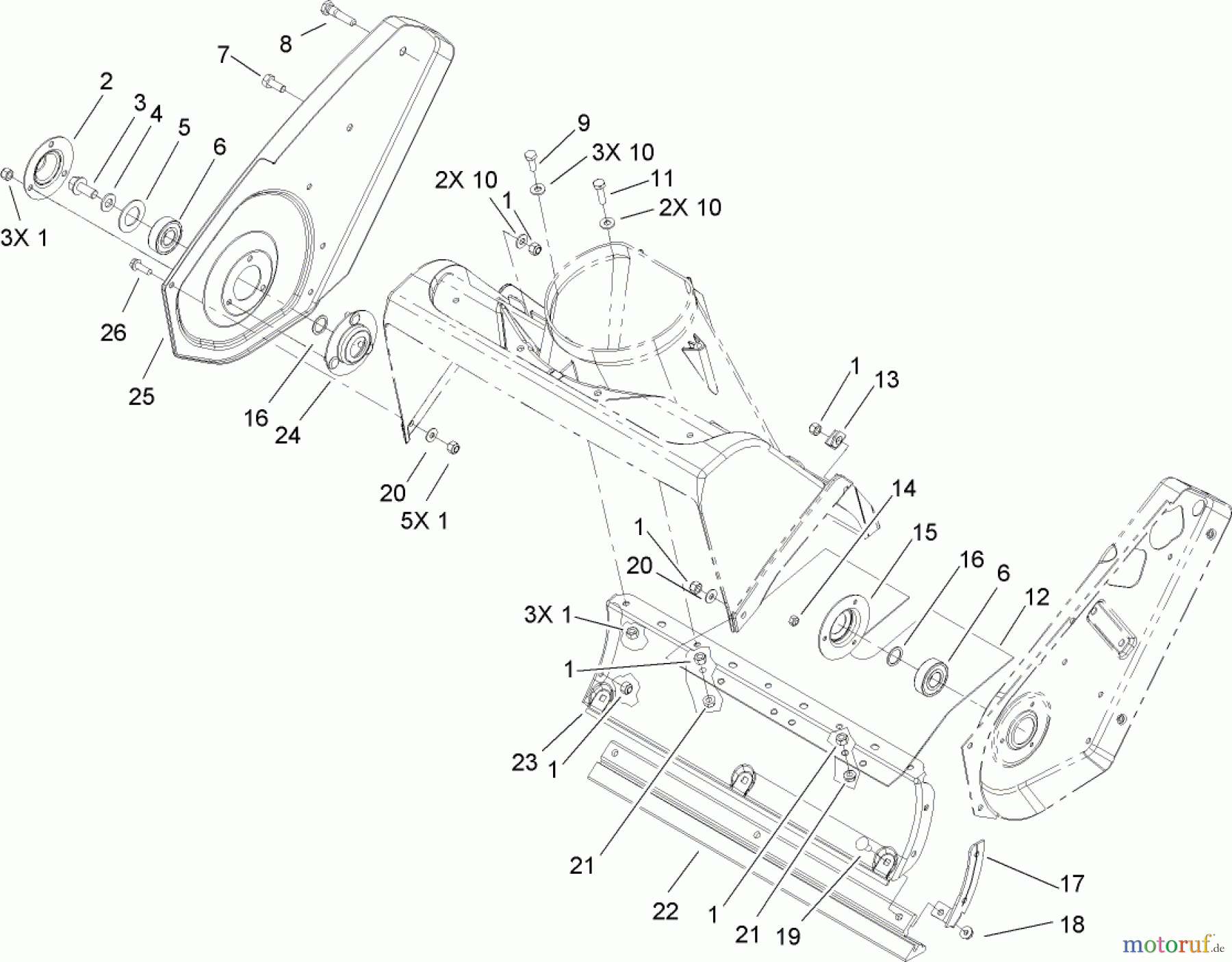  Toro Neu Snow Blowers/Snow Throwers Seite 1 38515 (2450) - Toro CCR 2450 GTS Snowthrower, 2006 (260000001-260999999) ROTOR HOUSING AND SCRAPER ASSEMBLY