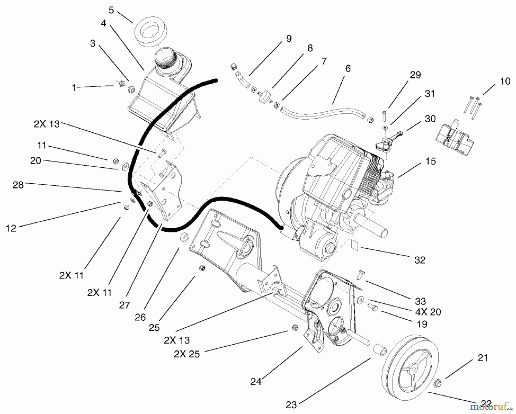 Toro Neu Snow Blowers/Snow Throwers Seite 1 38537 (3650) - Toro CCR 3650 GTS Snowthrower, 2003 (230000001-230999999) ENGINE AND FRAME ASSEMBLY