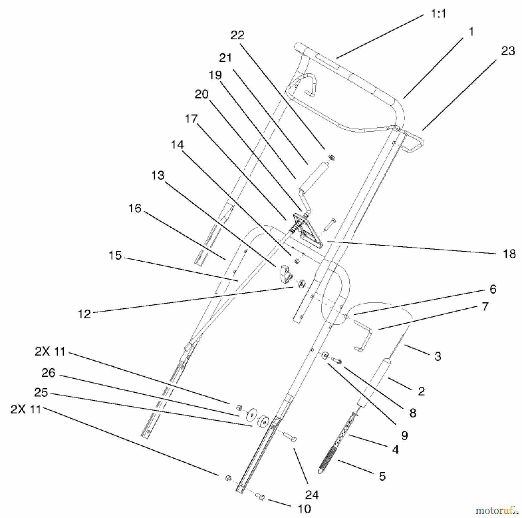 Toro Neu Snow Blowers/Snow Throwers Seite 1 38537 (3650) - Toro CCR 3650 GTS Snowthrower, 2003 (230000001-230999999) HANDLE ASSEMBLY