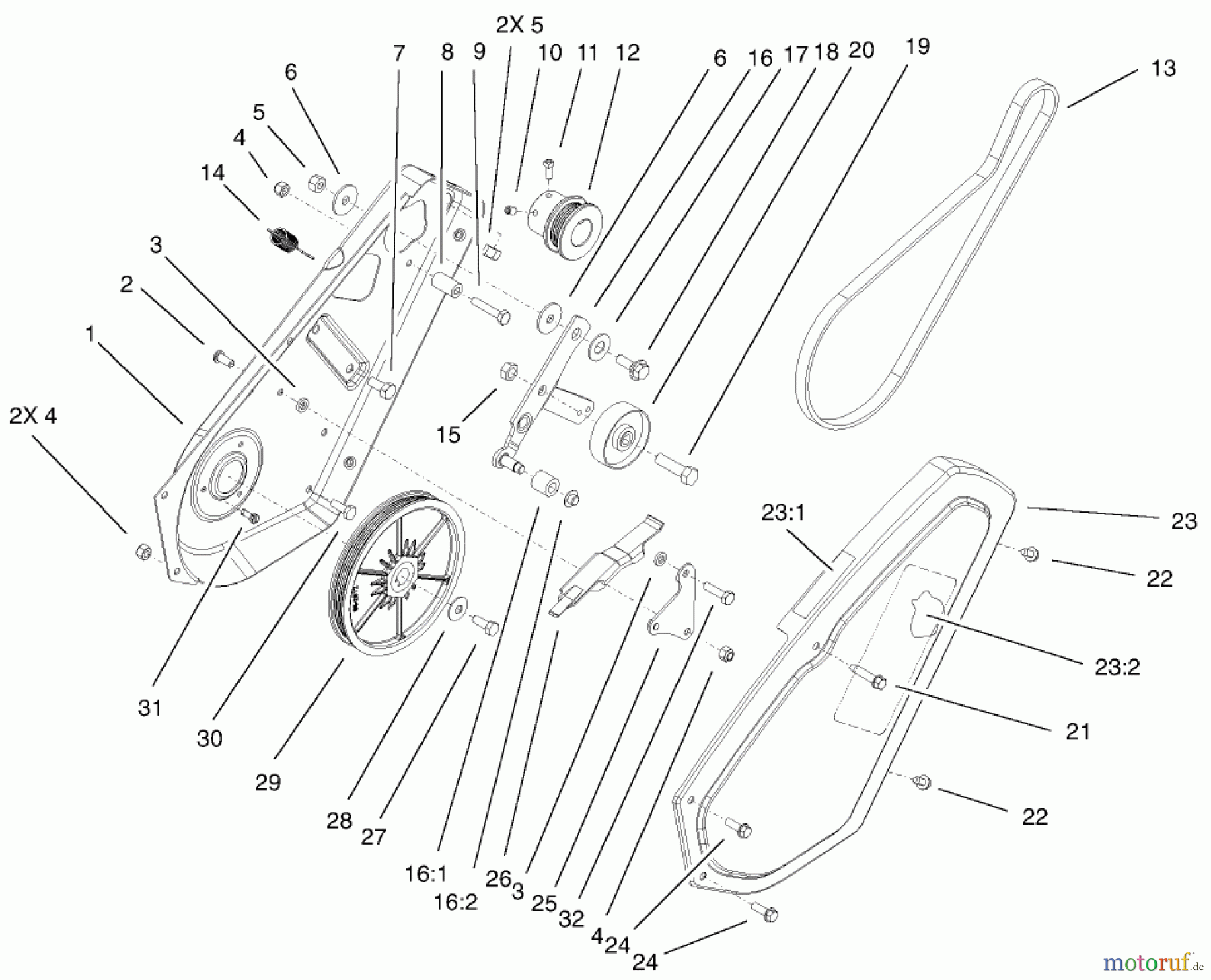 Toro Neu Snow Blowers/Snow Throwers Seite 1 38537 (3650) - Toro CCR 3650 GTS Snowthrower, 2003 (230000001-230999999) IMPELLER DRIVE ASSEMBLY
