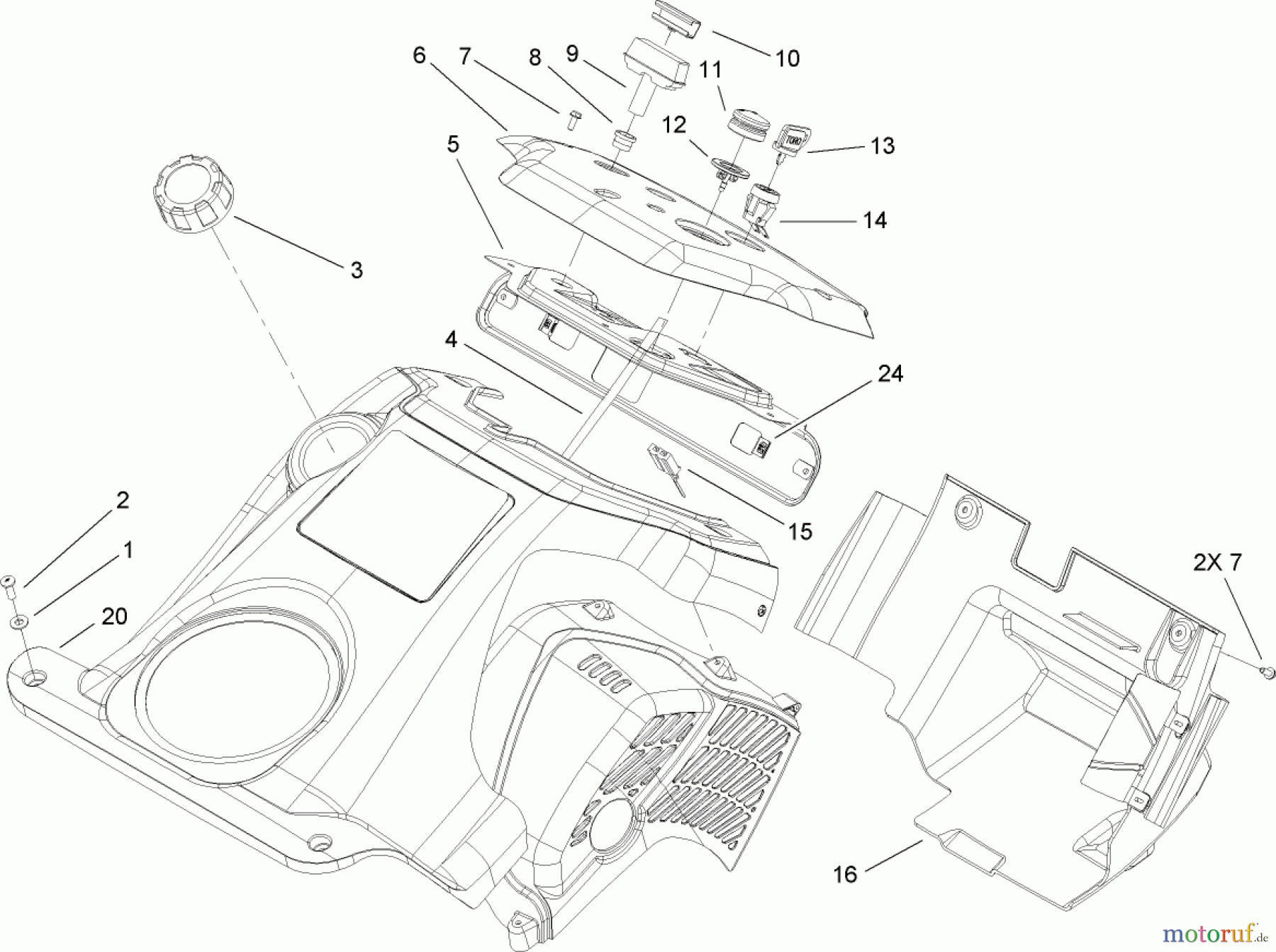 Toro Neu Snow Blowers/Snow Throwers Seite 1 38517 (3650) - Toro CCR 3650 GTS Snowthrower, 2007 (270010001-270999999) SHROUD AND CONTROL PANEL ASSEMBLY