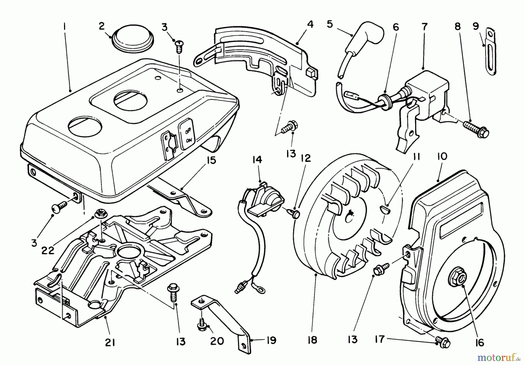 Toro Neu Edgers 58402 - Toro 2 hp Edger, 1984 (4000001-4999999) MAGNETO & COWLING ASSEMBLY