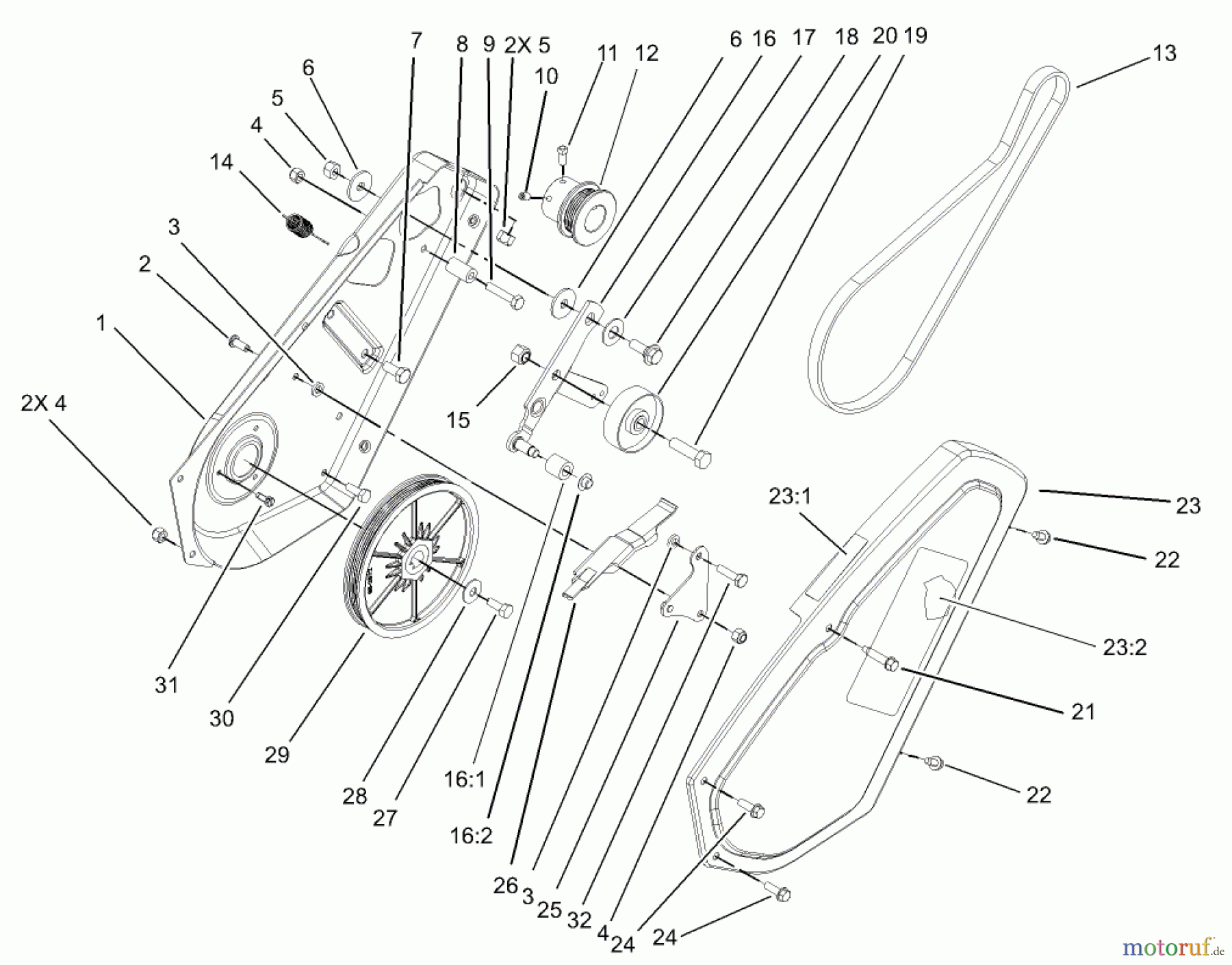 Toro Neu Snow Blowers/Snow Throwers Seite 1 38518 (3650) - Toro CCR 3650 GTS Snowthrower, 2004 (240000001-240999999) IMPELLER DRIVE ASSEMBLY