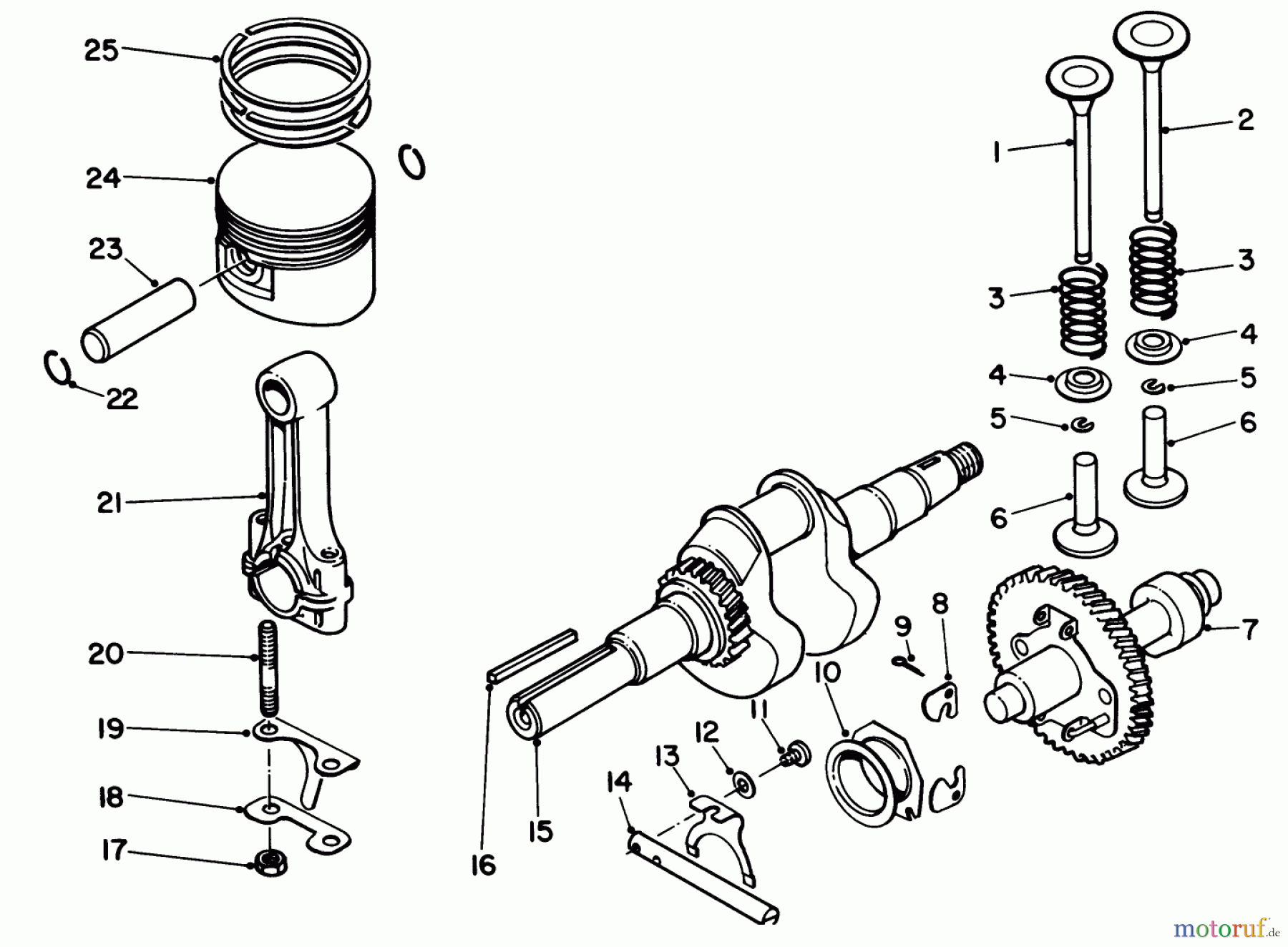 Toro Neu Edgers 58402 - Toro 2 hp Edger, 1985 (5000001-5999999) CRANKSHAFT ASSEMBLY
