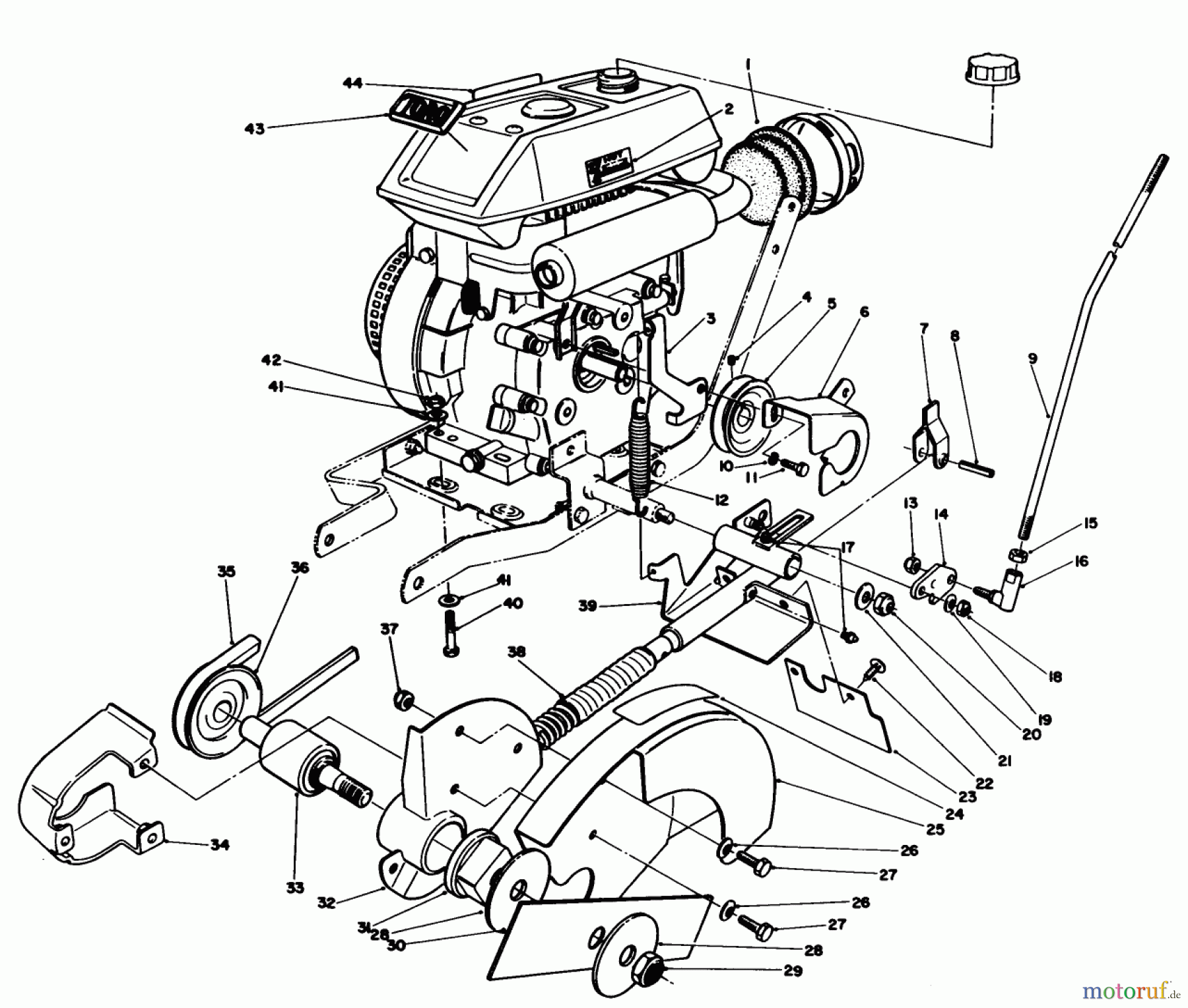 Toro Neu Edgers 58402 - Toro 2 hp Edger, 1985 (5000001-5999999) ENGINE & BLADE ASSEMBLY