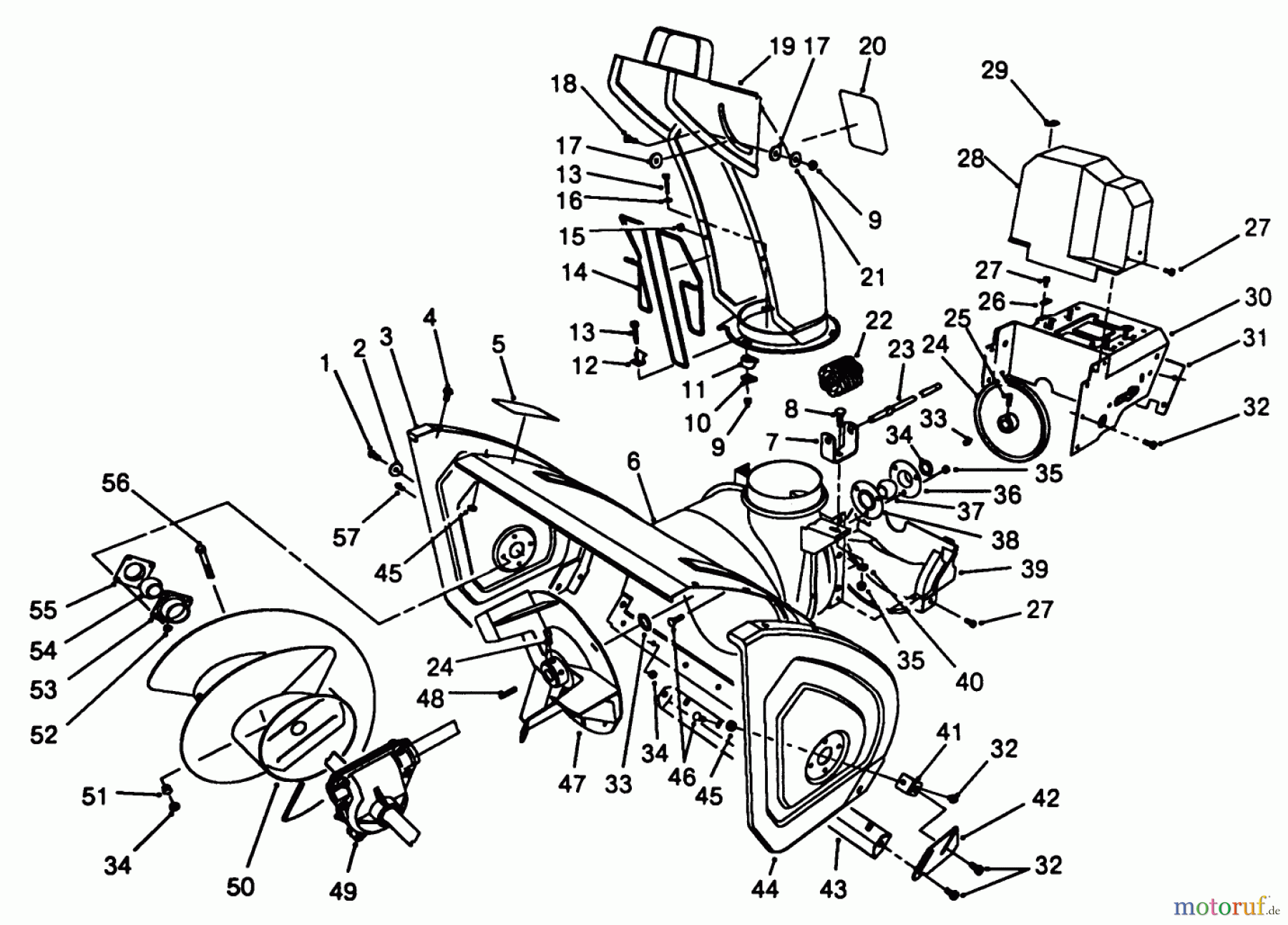  Toro Neu Snow Blowers/Snow Throwers Seite 1 38525 (724) - Toro 724 Power Shift Snowthrower, 1988 (8000001-8999999) HOUSING & CHUTE ASSEMBLY