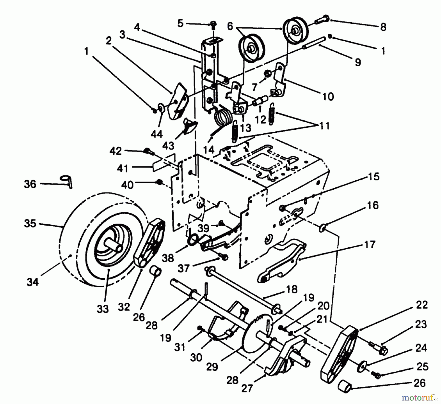 Toro Neu Snow Blowers/Snow Throwers Seite 1 38520 (724) - Toro 724 Power Shift Snowthrower, 1988 (8000001-8999999) TRACTION DRIVE ASSEMBLY