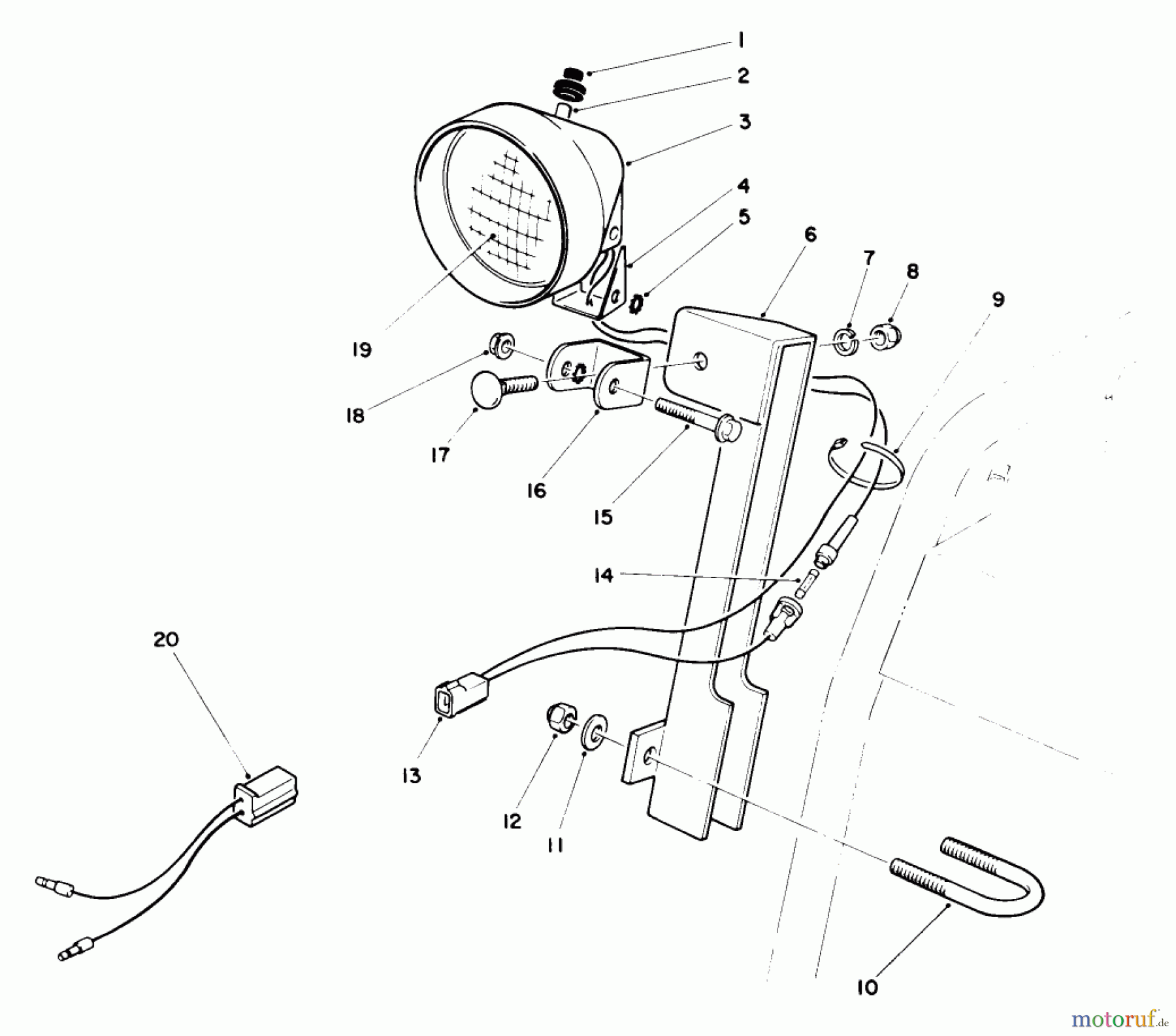  Toro Neu Snow Blowers/Snow Throwers Seite 1 38525 (724) - Toro 724 Power Shift Snowthrower, 1989 (9000001-9999999) LIGHT KIT NO. 66-7950 (OPTIONAL)