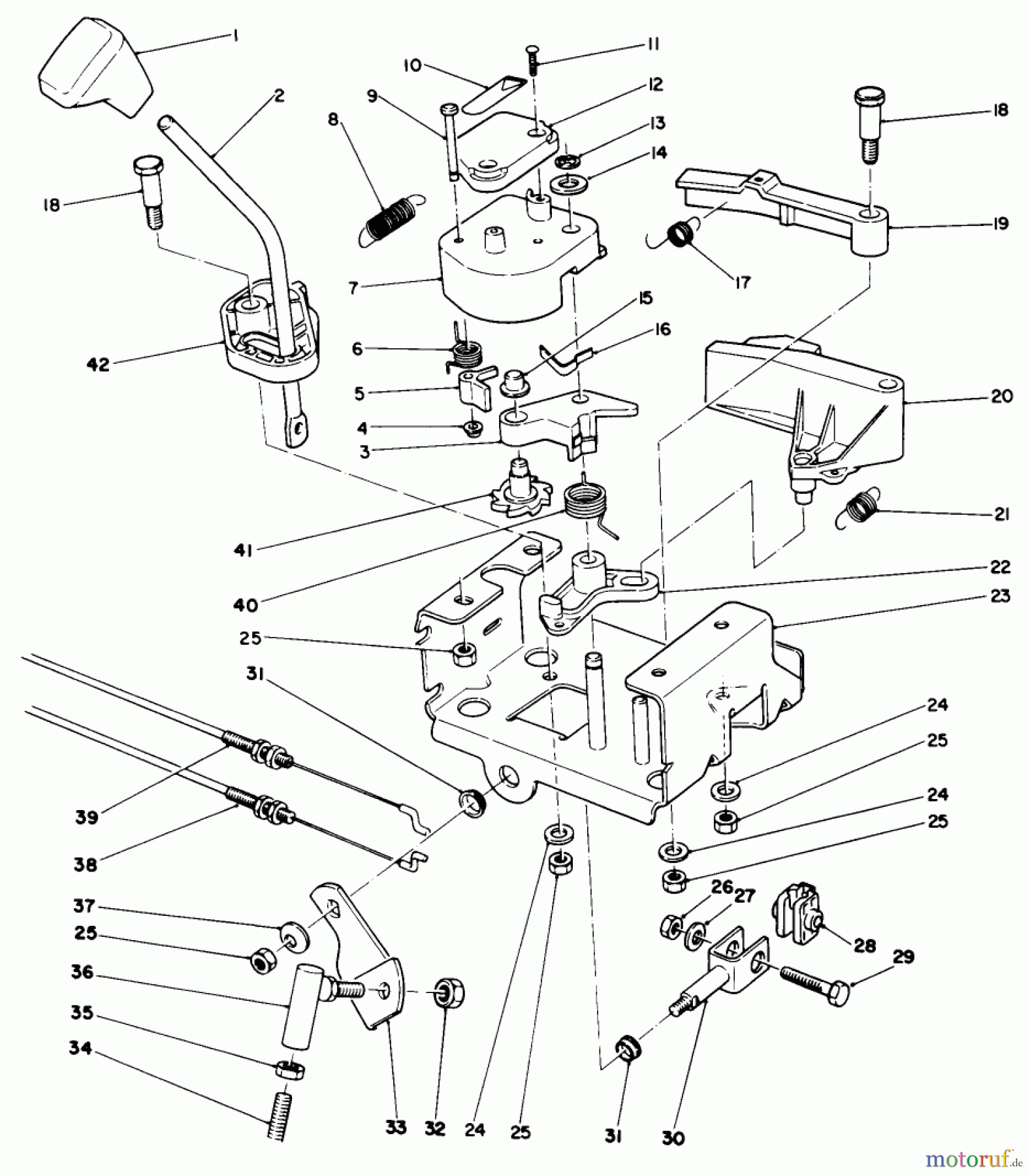 Toro Neu Snow Blowers/Snow Throwers Seite 1 38525 (724) - Toro 724 Power Shift Snowthrower, 1989 (9000001-9999999) TRACTION LINKAGE ASSEMBLY
