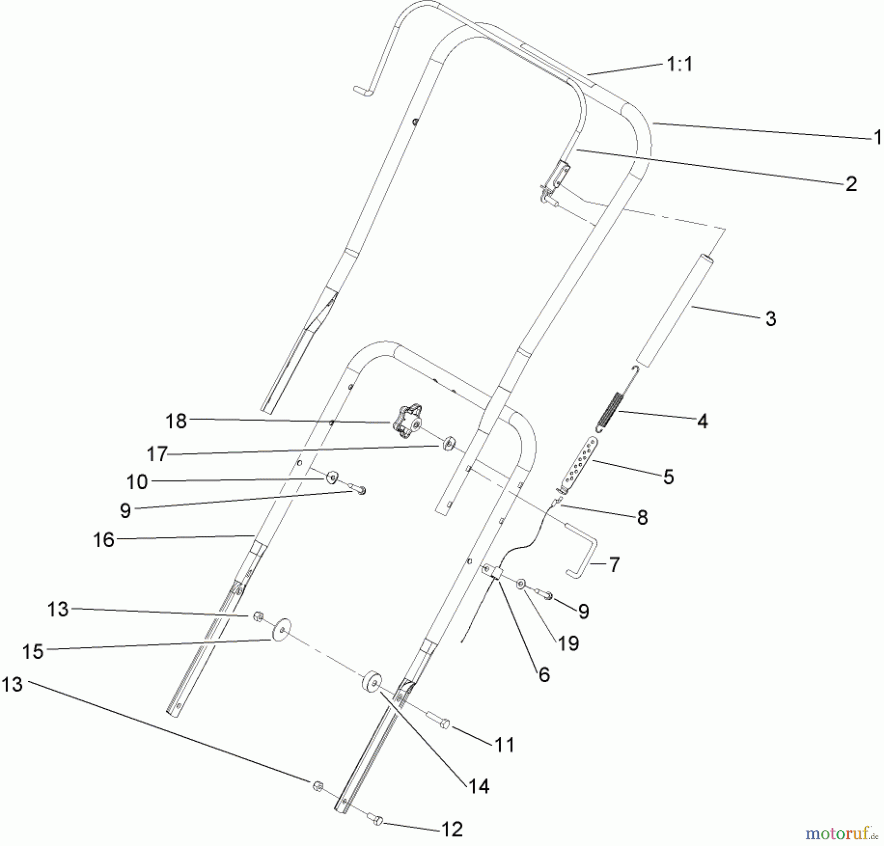  Toro Neu Snow Blowers/Snow Throwers Seite 1 38535 (2450) - Toro CCR 2450 GTS Snowthrower, 2004 (240000001-240999999) HANDLE ASSEMBLY