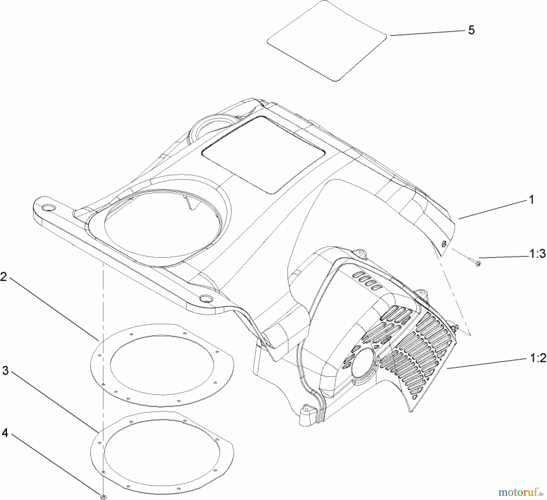 Toro Neu Snow Blowers/Snow Throwers Seite 1 38535 (2450) - Toro CCR 2450 GTS Snowthrower, 2004 (240000001-240999999) UPPER SHROUD ASSEMBLY NO. 106-4731