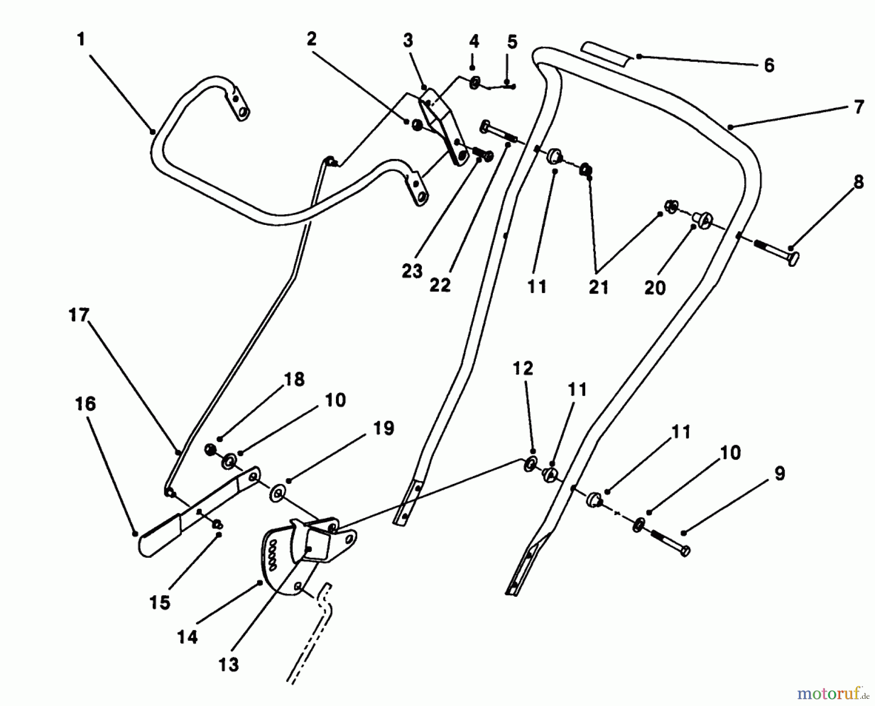  Toro Neu Edgers 58410 - Toro 2 hp Edger, 1986 (6000001-6999999) HANDLE ASSEMBLY