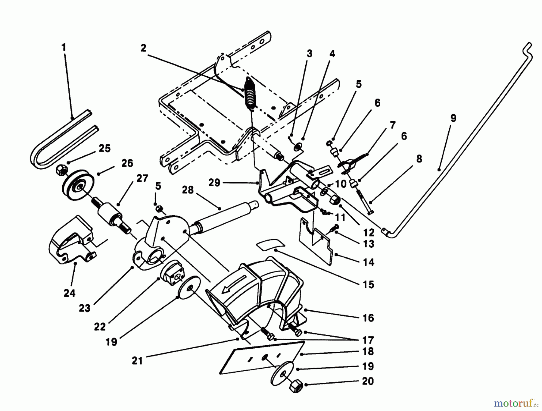 Toro Neu Edgers 58410 - Toro 2 hp Edger, 1986 (6000001-6999999) PIVOT ARM ASSEMBLY