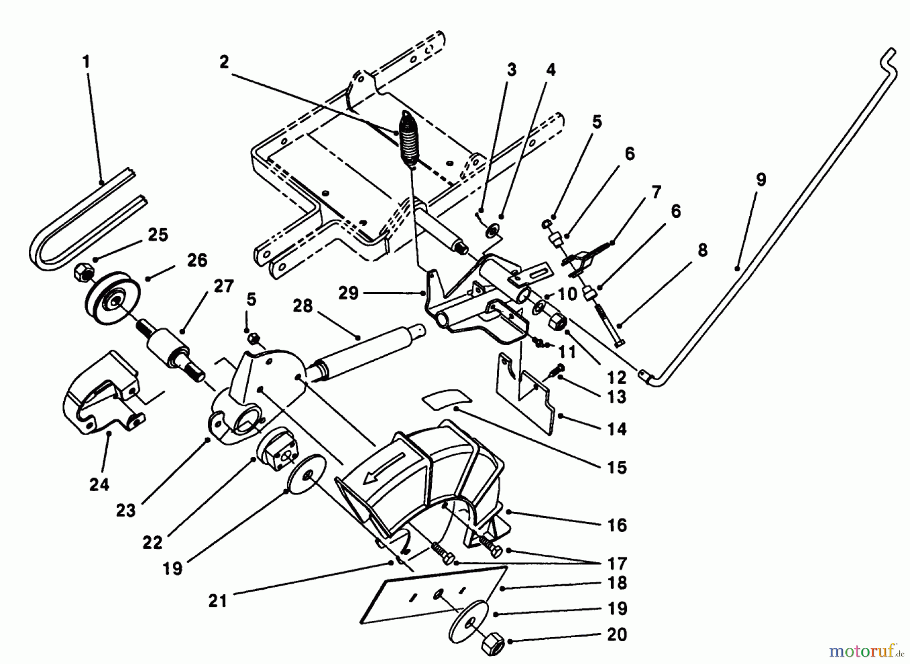Toro Neu Edgers 58410 - Toro 2 hp Edger, 1987 (7000001-7999999) PIVOT ARM ASSEMBLY