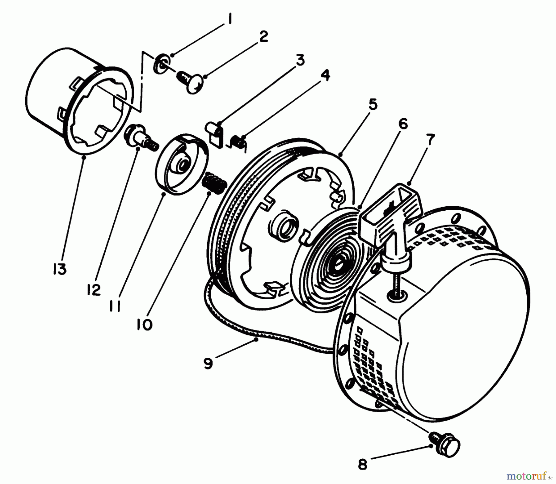  Toro Neu Edgers 58410 - Toro 2 hp Edger, 1987 (7000001-7999999) RECOIL STARTER ASSEMBLY