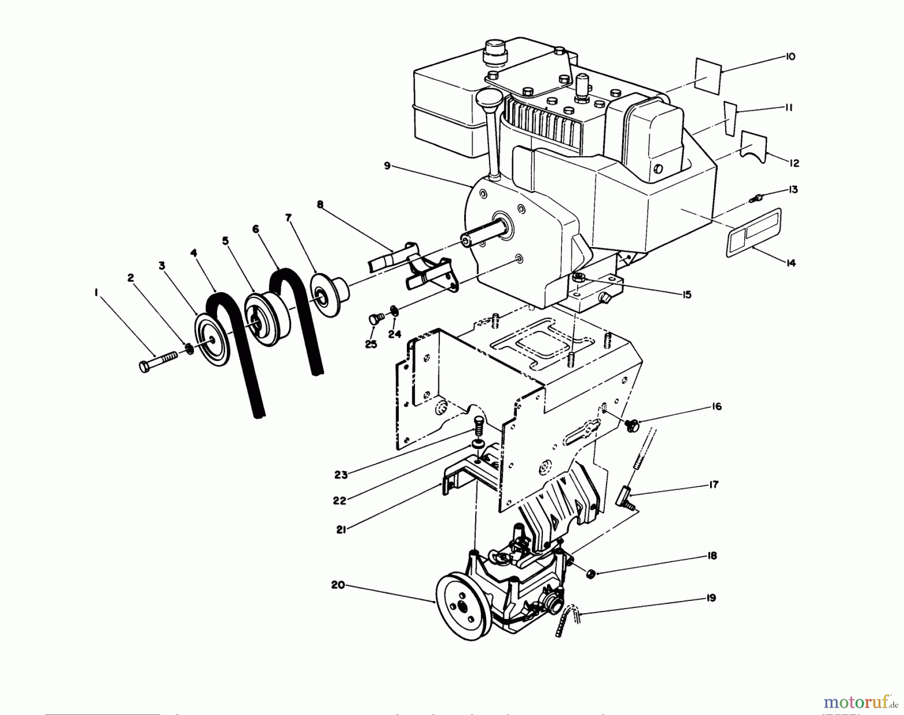 Toro Neu Snow Blowers/Snow Throwers Seite 1 38540 (824) - Toro 824 Power Shift Snowthrower, 1991 (1000001-1999999) ENGINE ASSEMBLY