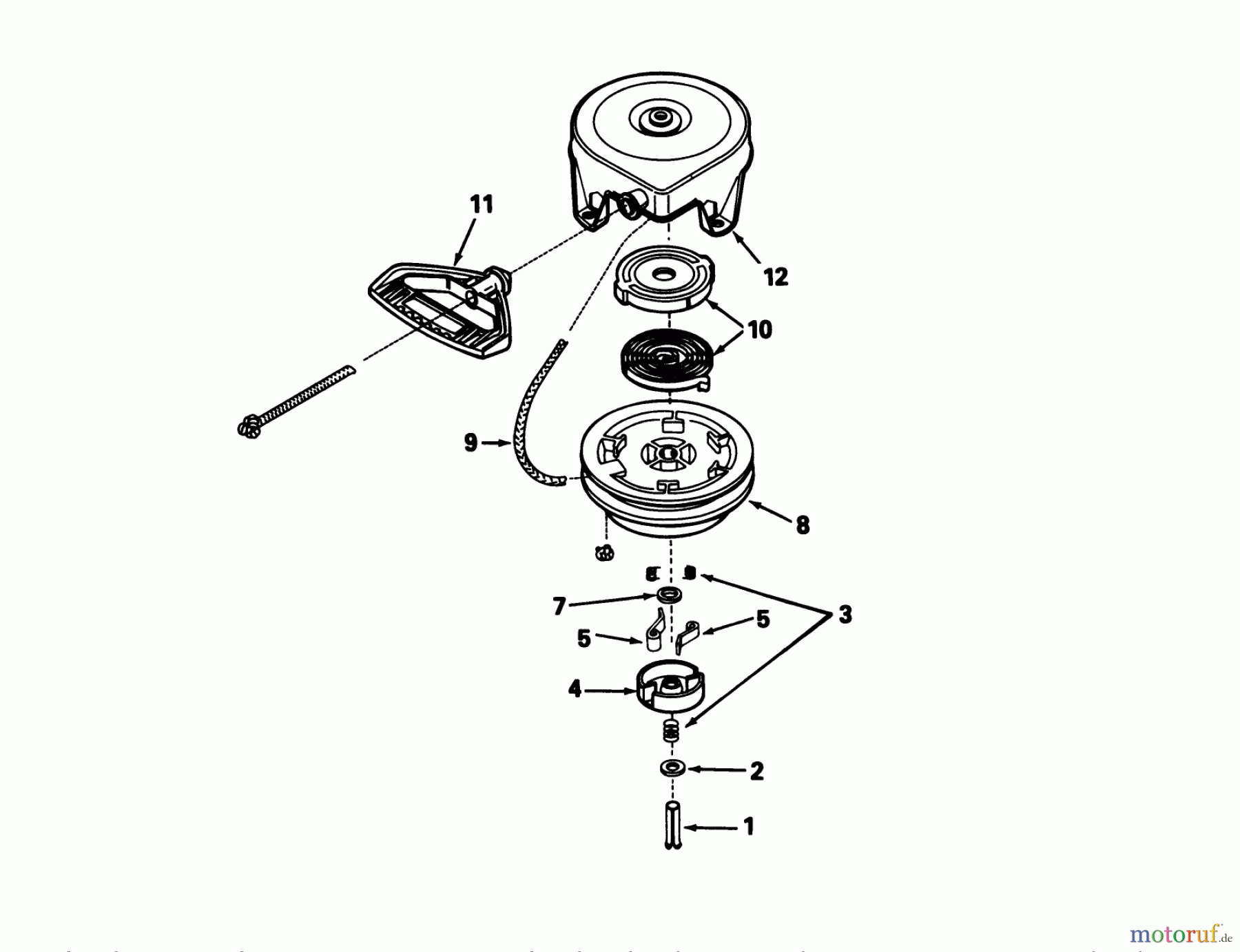 Toro Neu Snow Blowers/Snow Throwers Seite 1 38543 (824) - Toro 824 Power Shift Snowthrower, 1990 (0000001-0999999) REWIND STARTER TECUMSEH NO. 590630