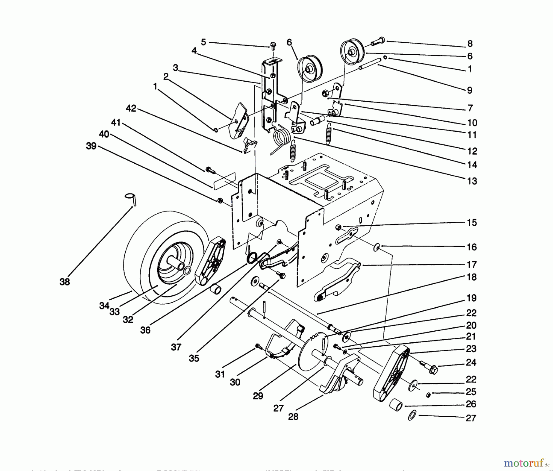 Toro Neu Snow Blowers/Snow Throwers Seite 1 38543 (824) - Toro 824 Power Shift Snowthrower, 1991 (1000001-1999999) TRACTION DRIVE ASSEMBLY