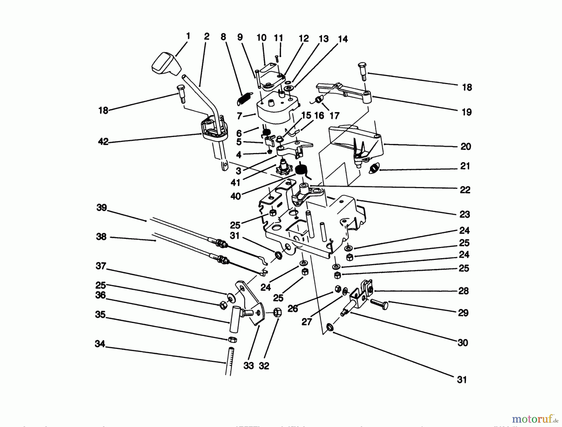  Toro Neu Snow Blowers/Snow Throwers Seite 1 38540 (824) - Toro 824 Power Shift Snowthrower, 1990 (0000001-0999999) TRACTION LINKAGE ASSEMBLY