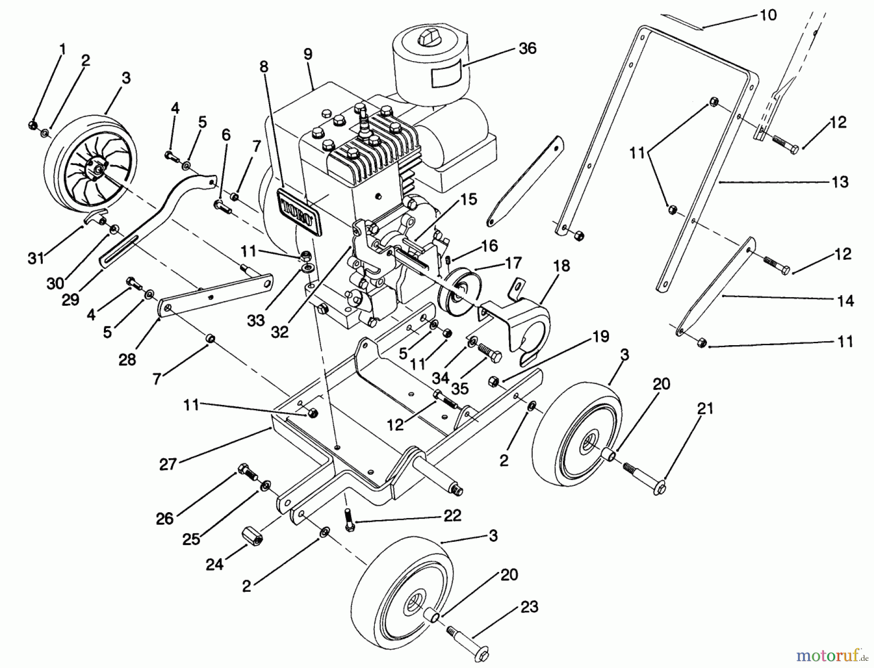Toro Neu Edgers 58411 - Toro 2 hp Edger, 1989 (9000001-9999999) FRAME ASSEMBLY